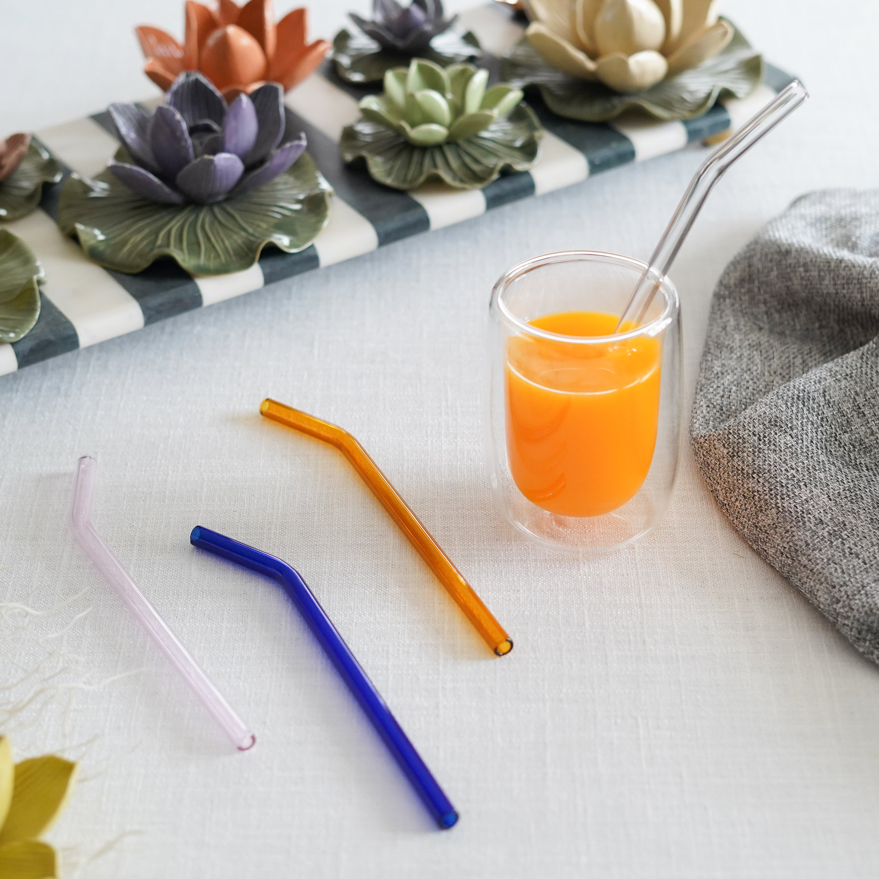 Aurora Glass Straw Set