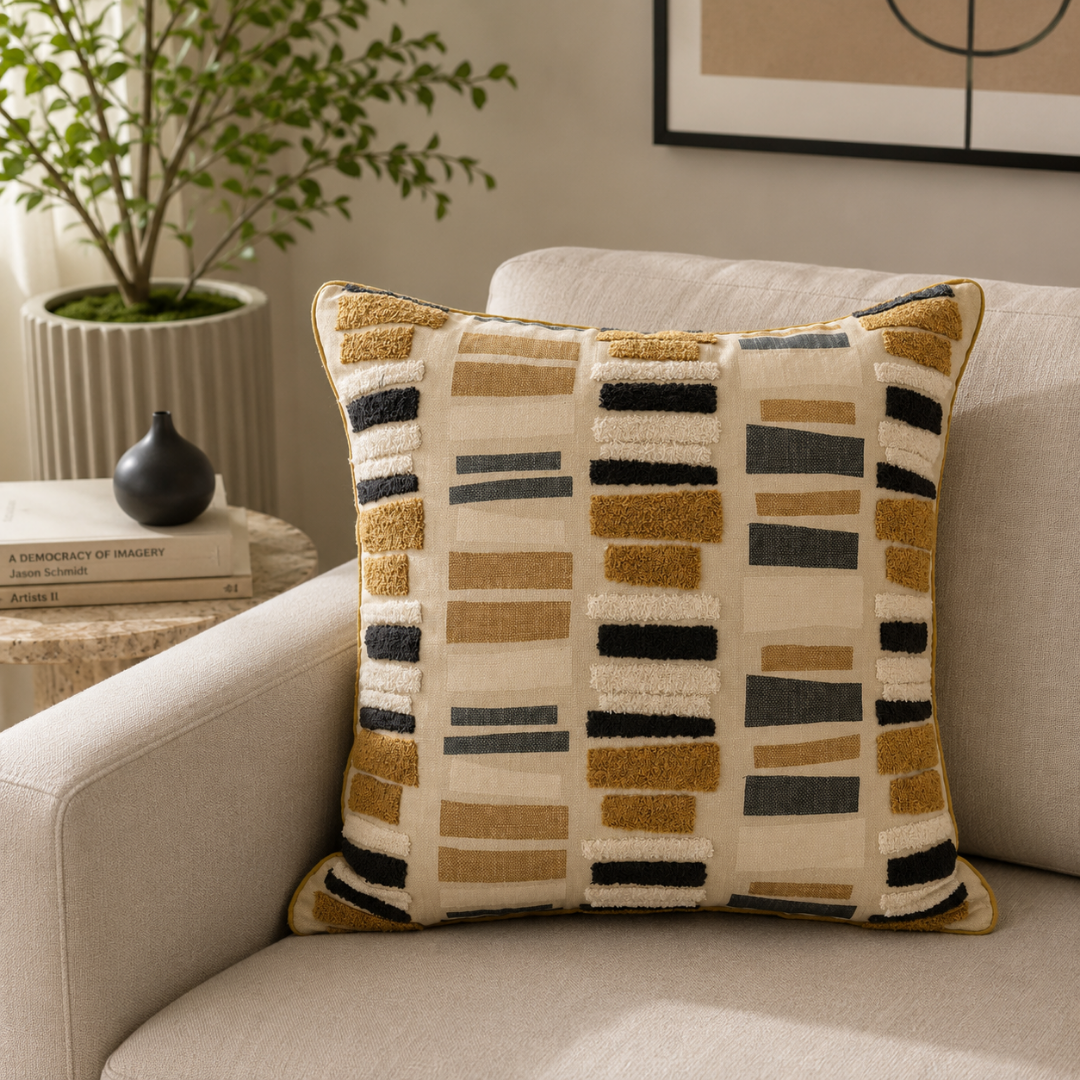 Earthline Texture Cushion Cover - Bed Cushion