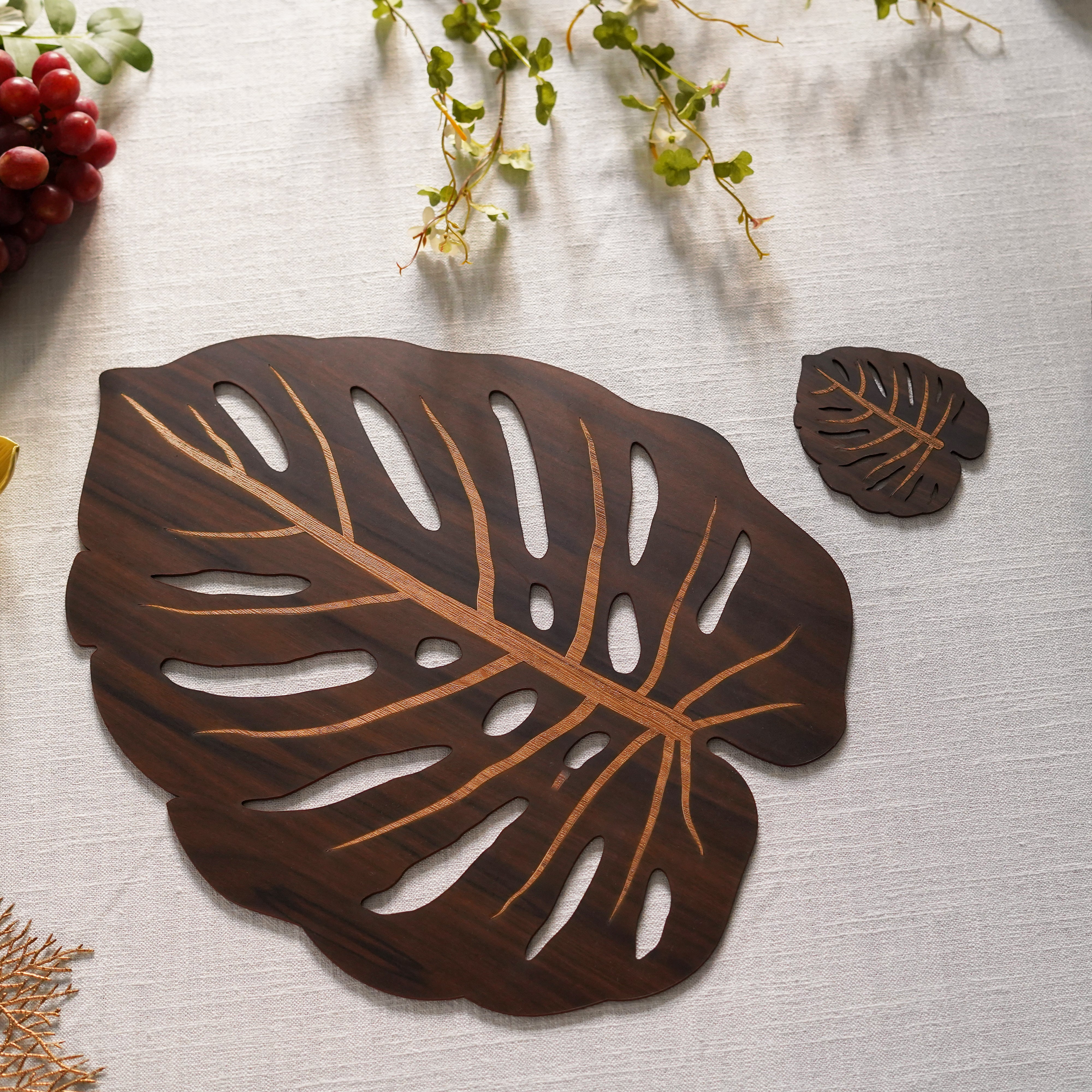 Tropical Leaf Coasters - Set of 4