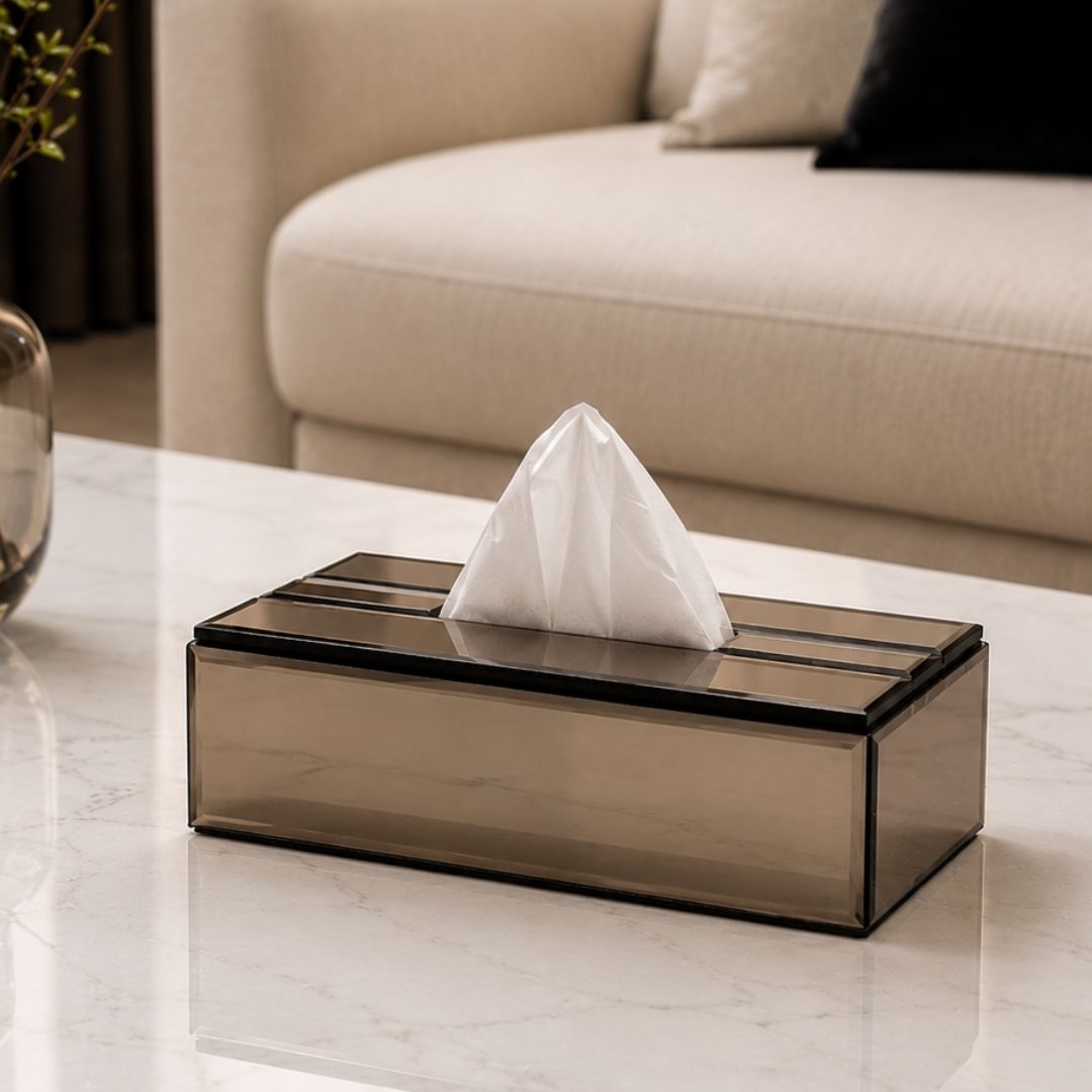 Luxe Bronze Mirrored Tissue box Holder
