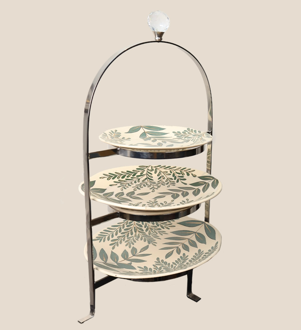 Nickel Three -Tier Host Stand without plates - Large