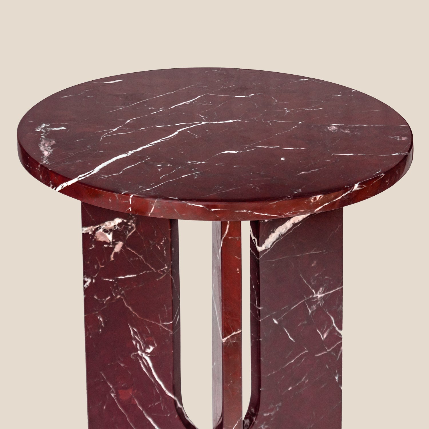 Imperial Rosso Marble Accent Table