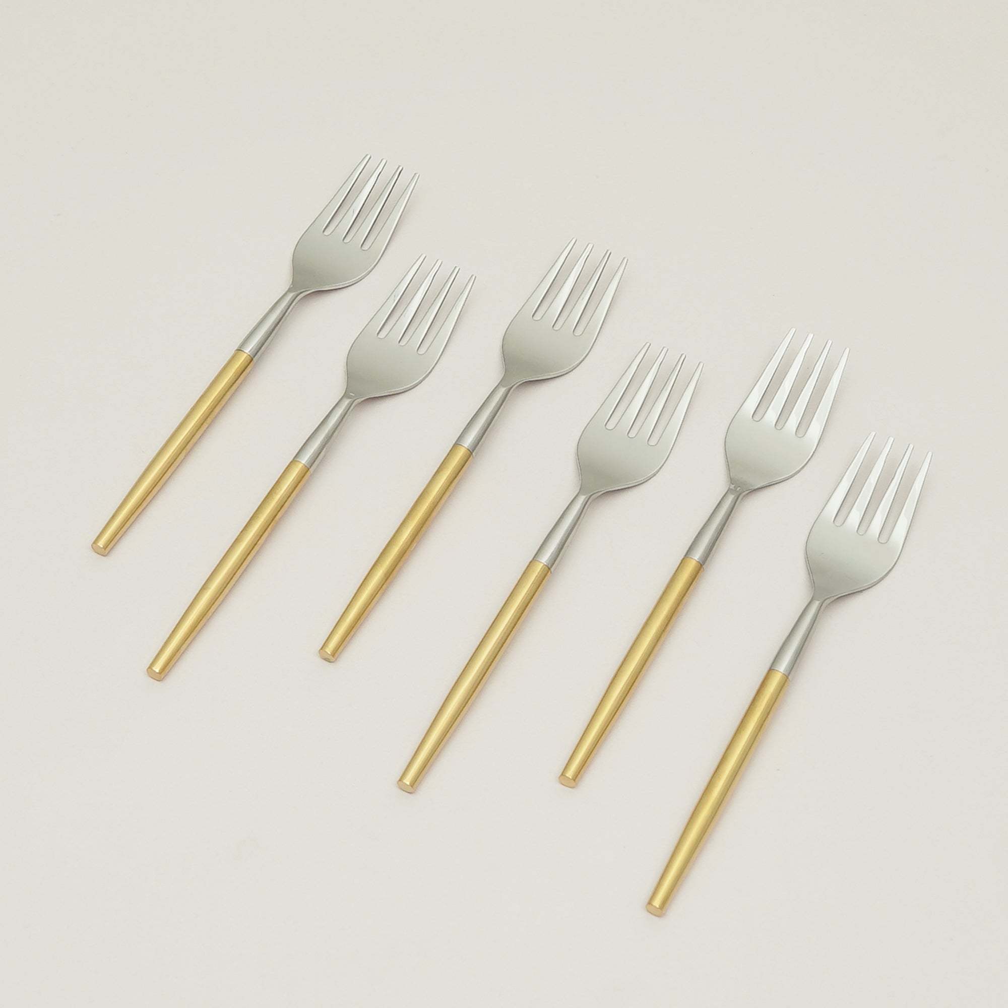 Luxe Duo-Tone Dessert Forks – Set of 6