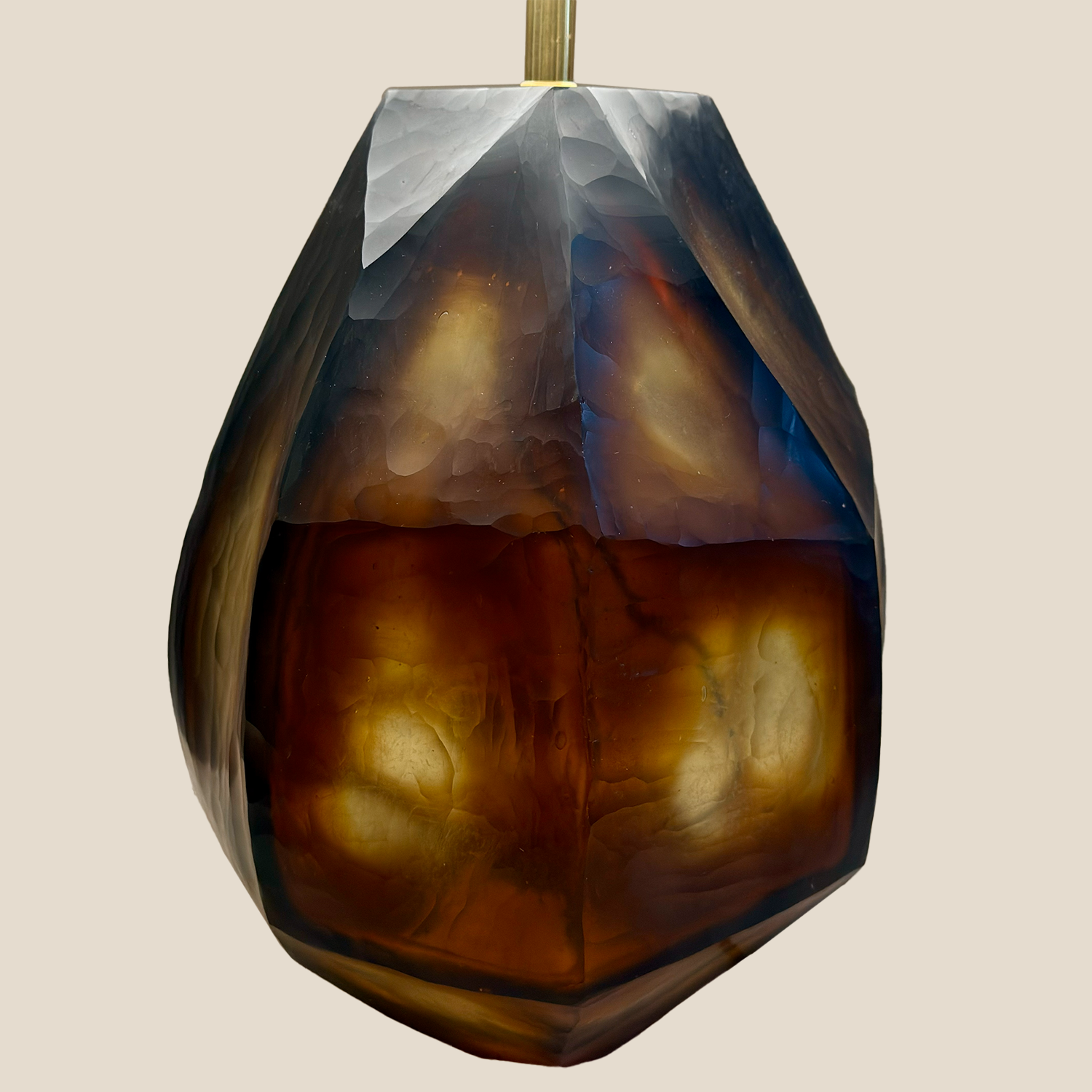 Amber Cut Glass Lamp