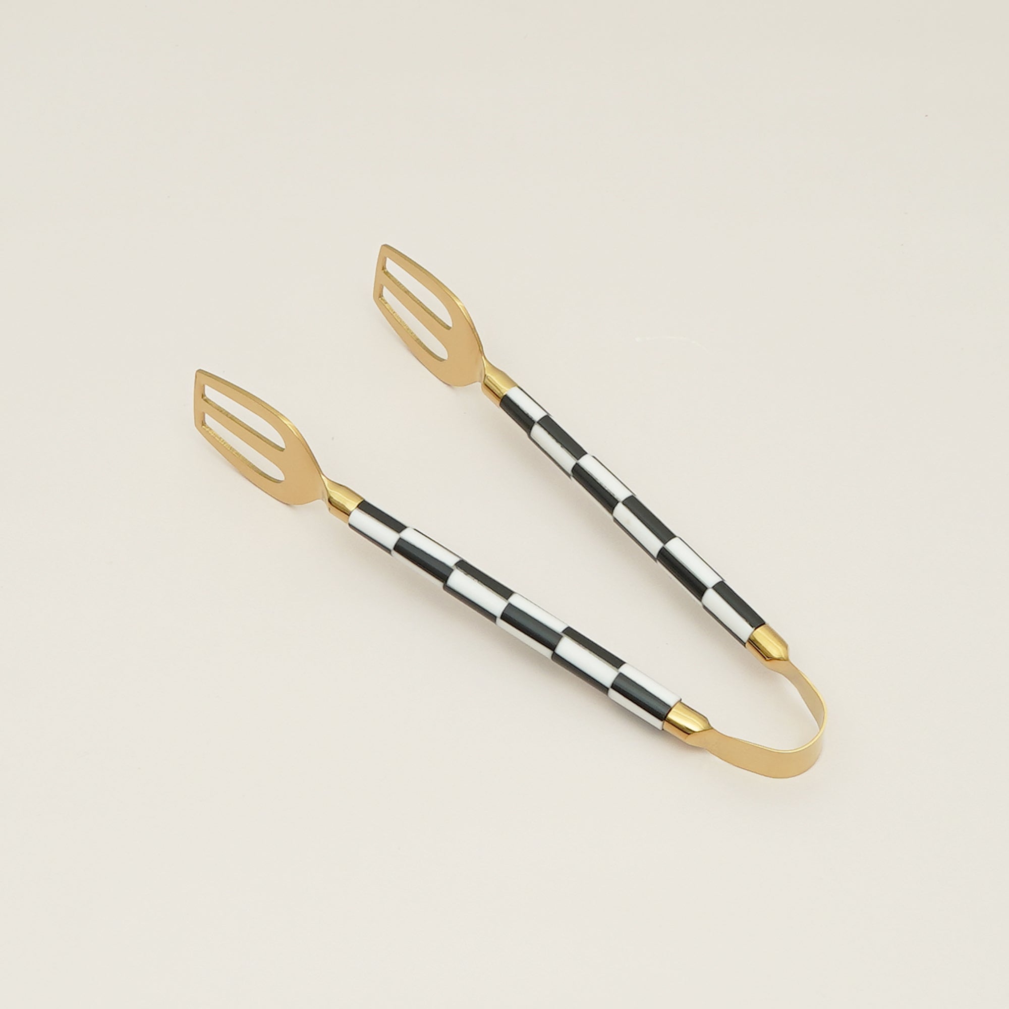 Monochrome Check Inlay Tongs – Large