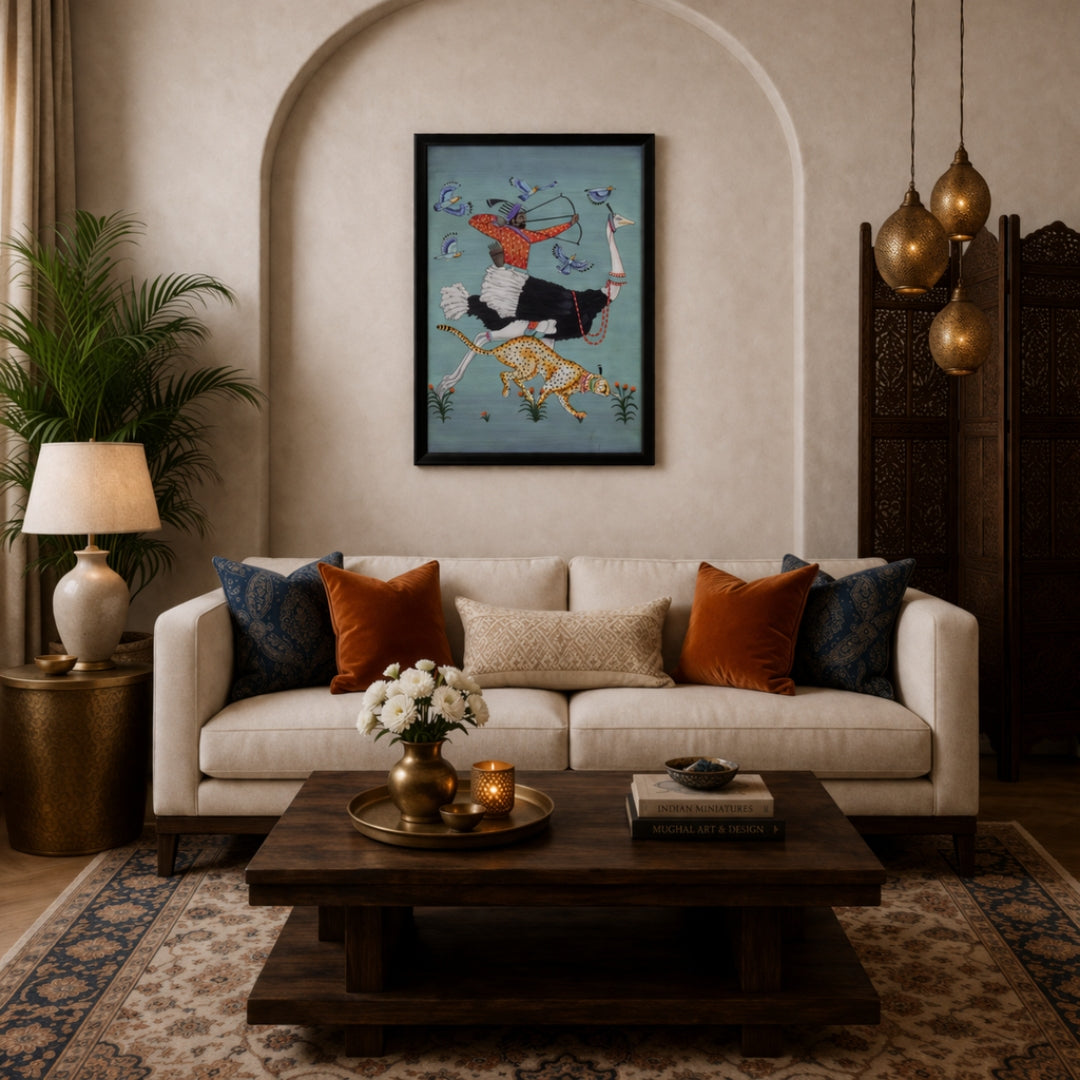 The Hunter's Quest - Hand-Painted Wooden Wall Art