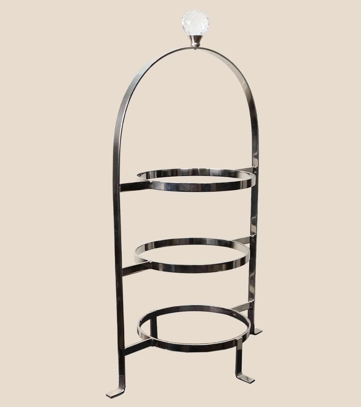 Nickel Three -Tier Host Stand without plates - Large