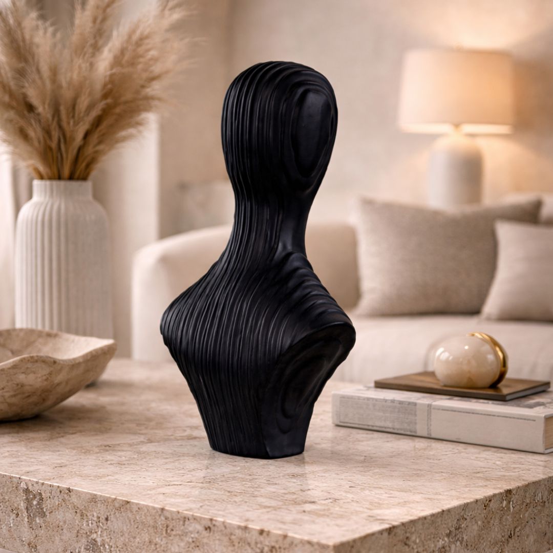 Textured Bust Sculpture - Black