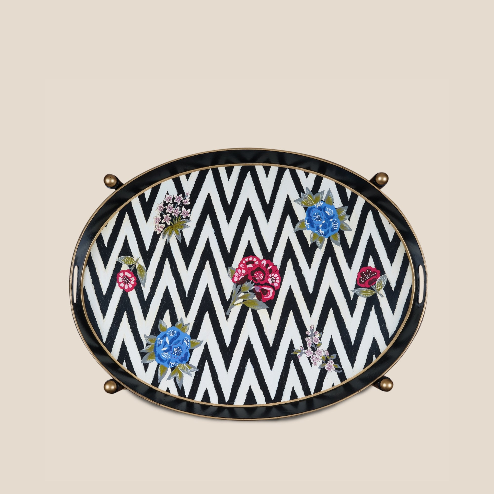 Chevron Bloom Butler Table - Small