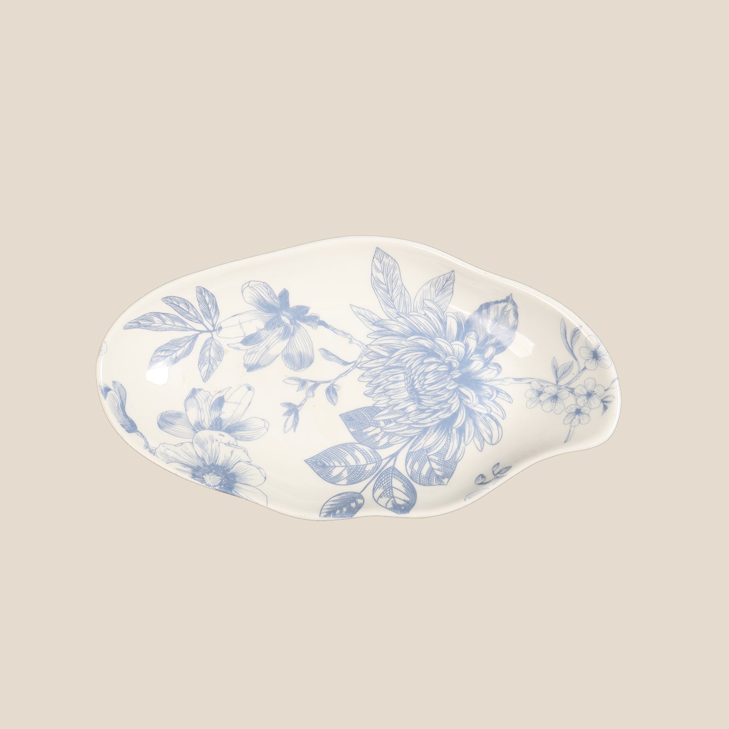 Seren Bone China Snack Platter with Dip Bowl