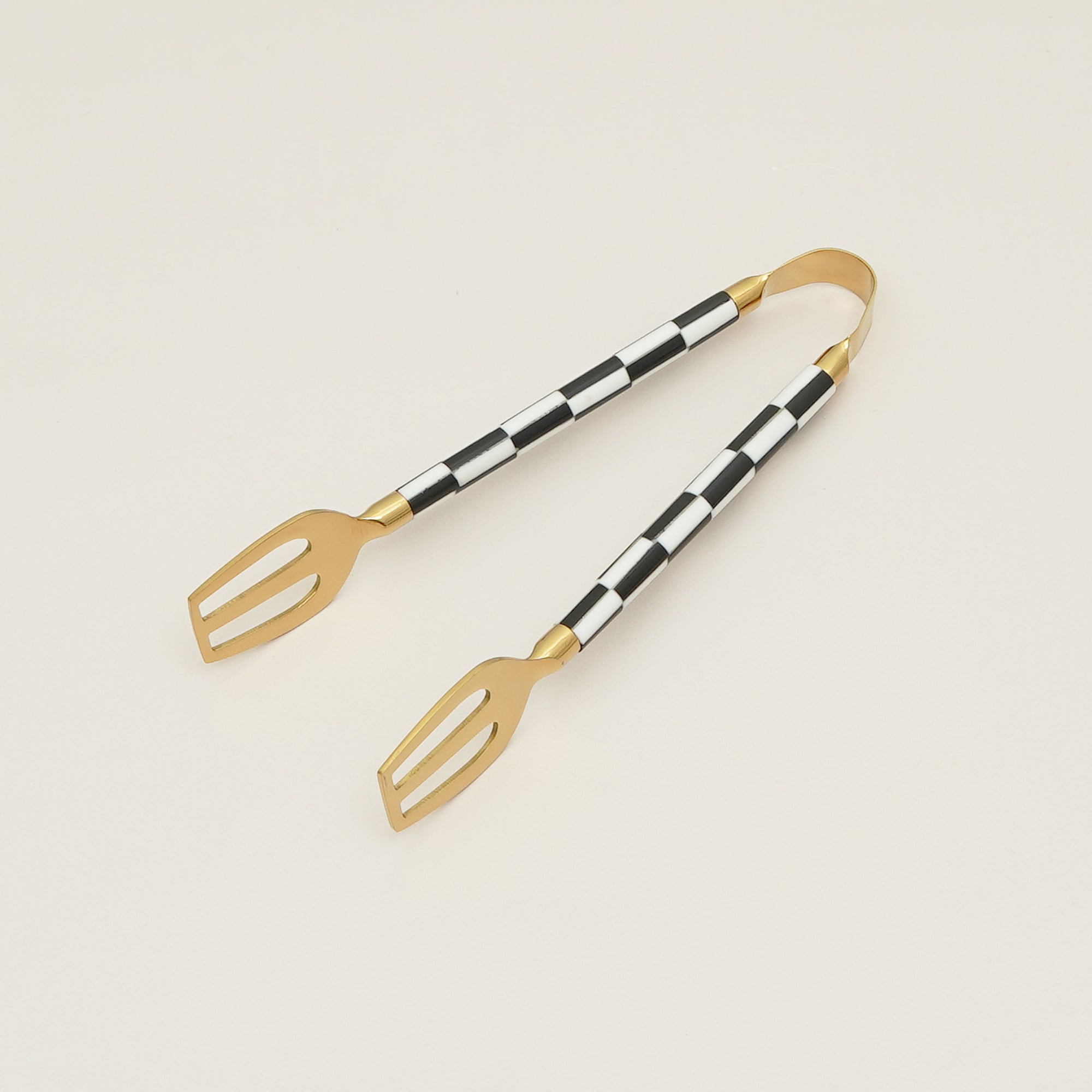Monochrome Check Inlay Tongs – Large