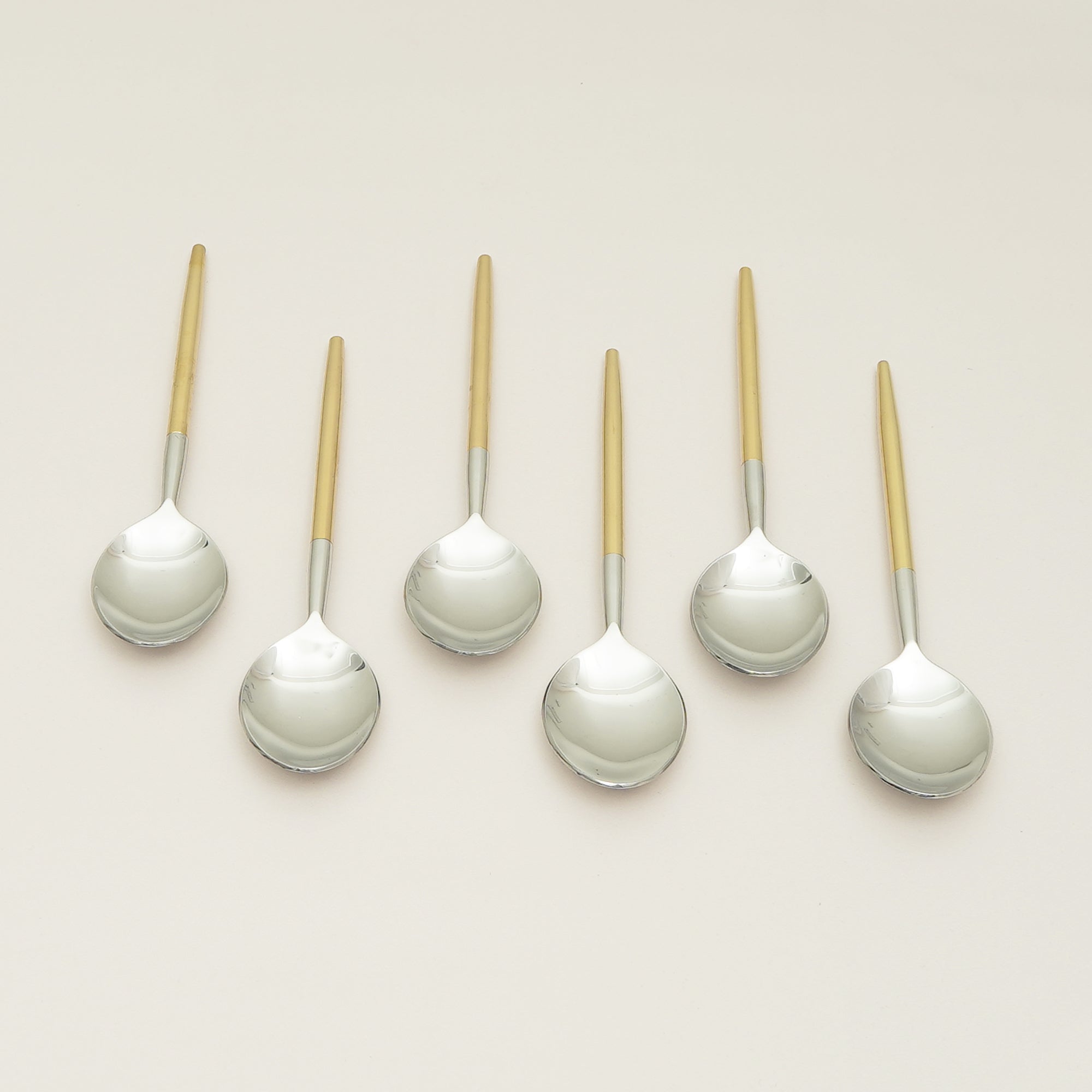Luxe Duo-Tone Dinner Spoon Set – 6 Pieces