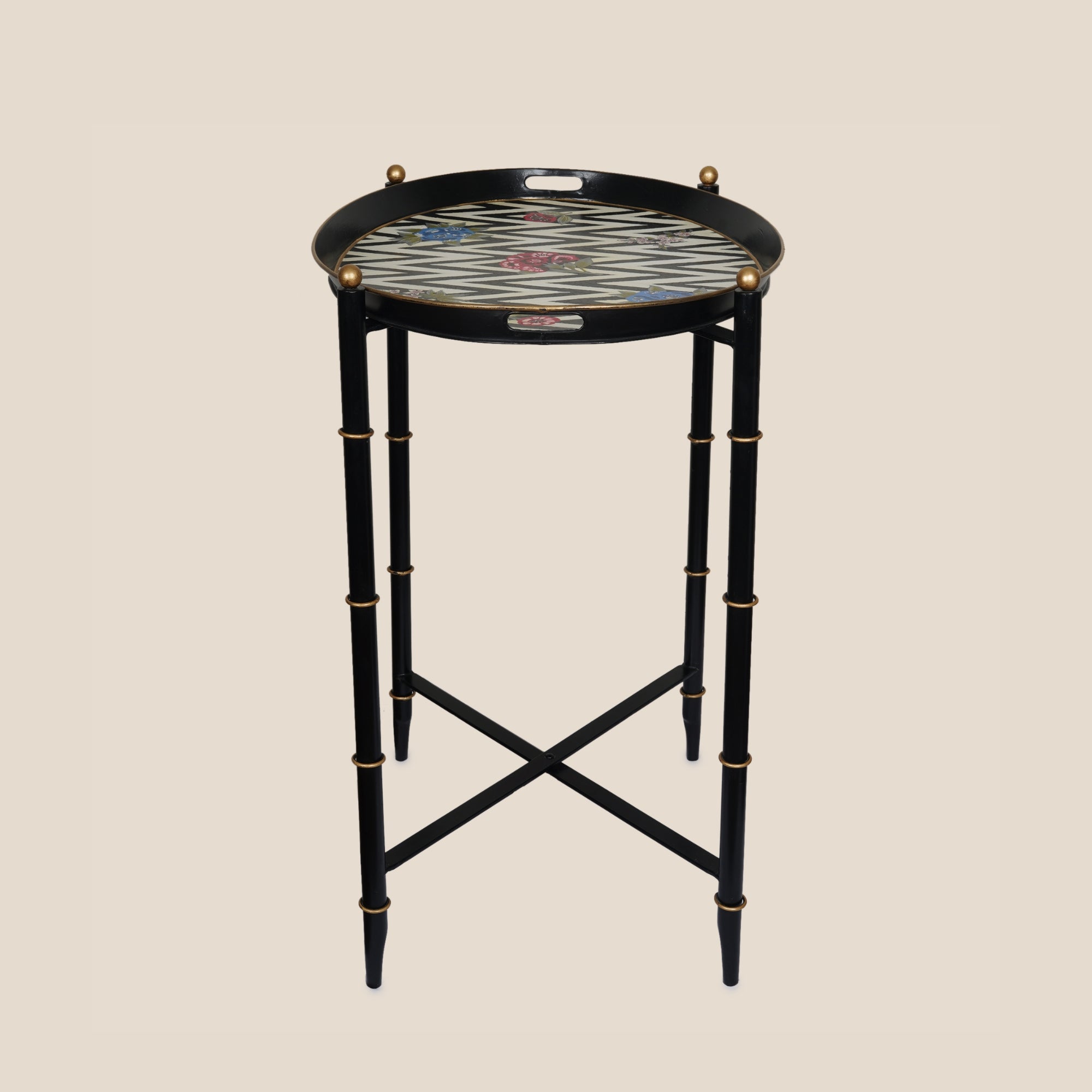 Chevron Bloom Butler Table - Small