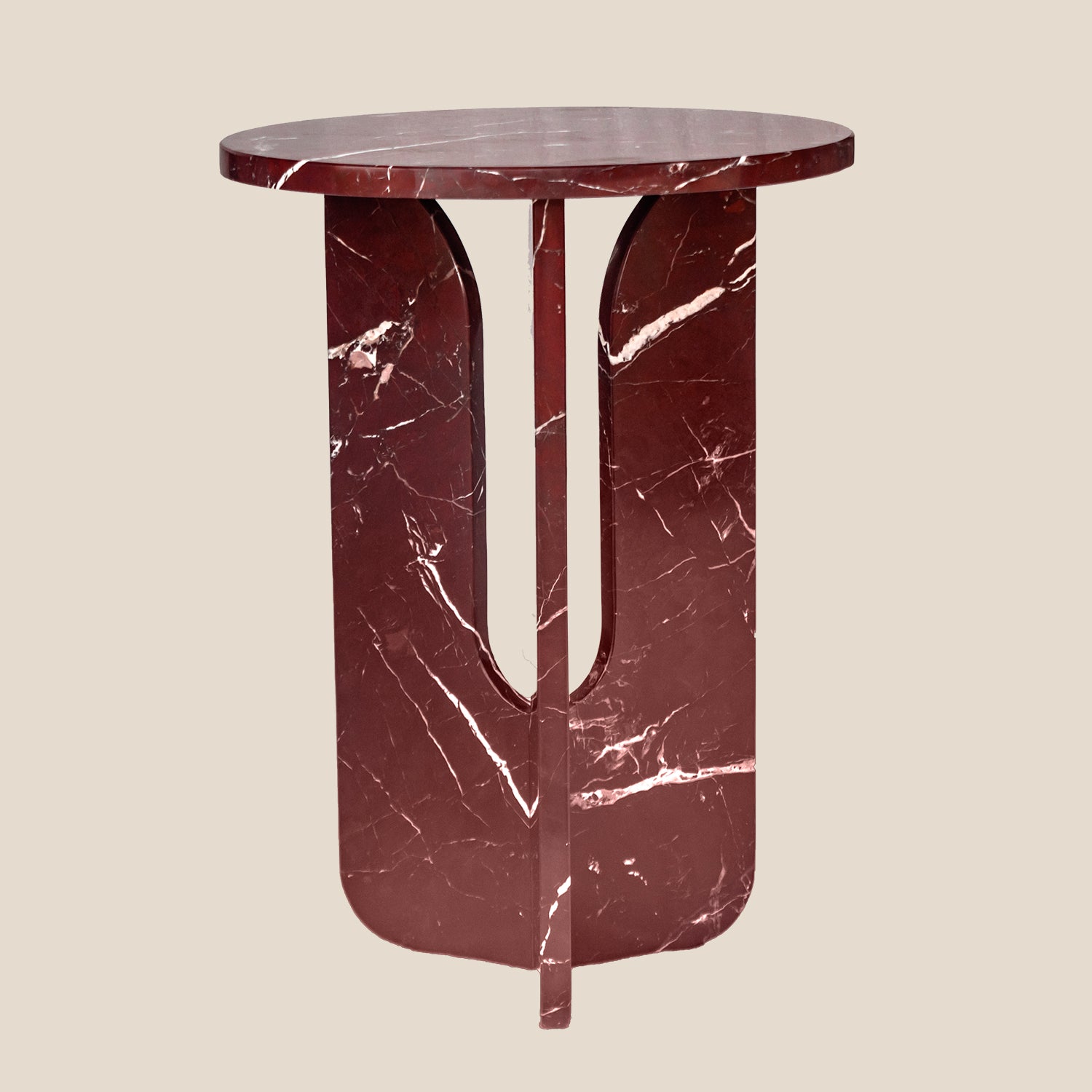 Imperial Rosso Marble Accent Table