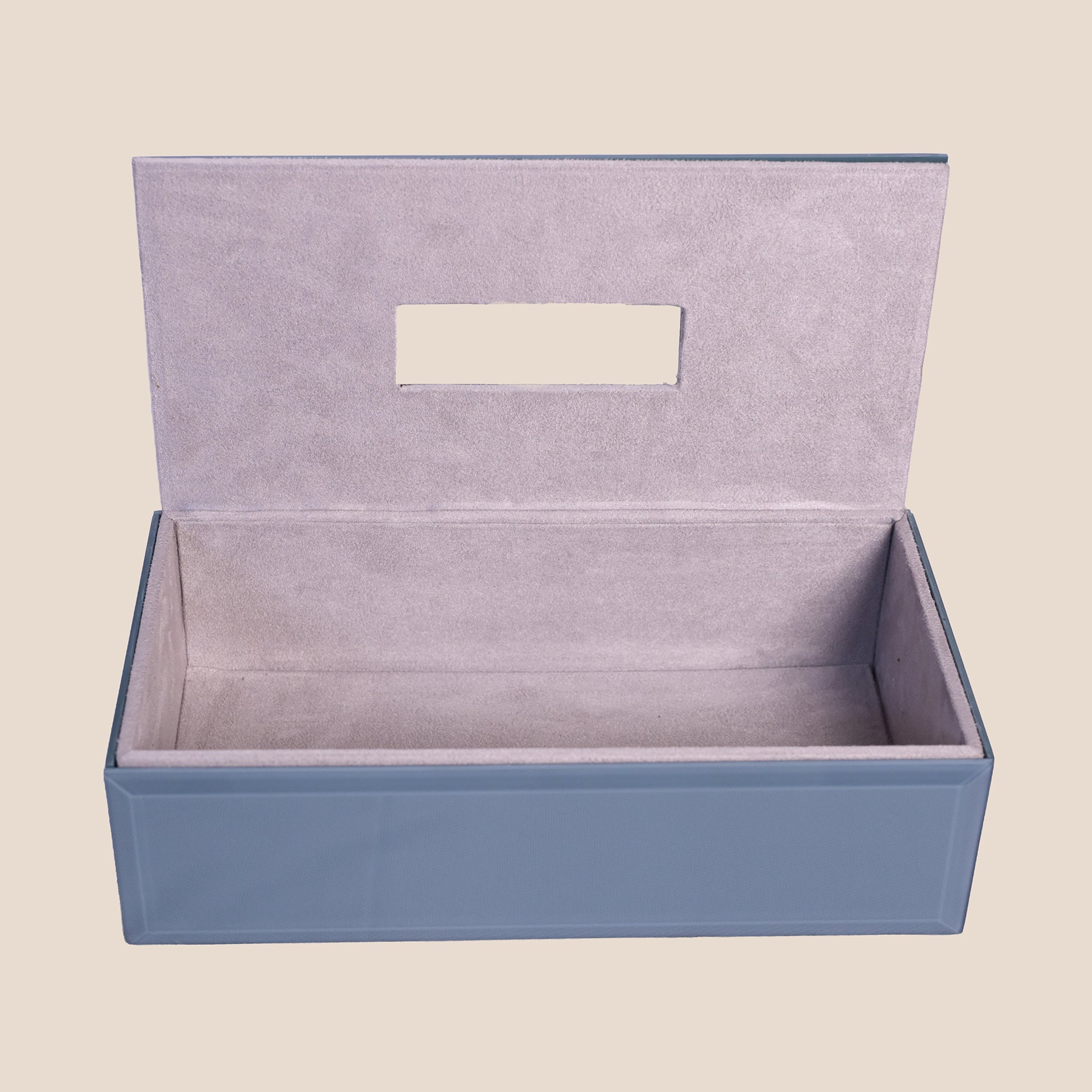 Grey Glass Tissue Box