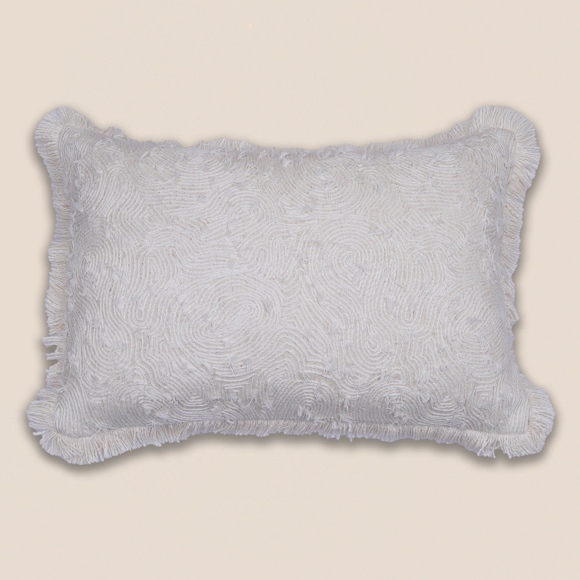 IVORY WHORL CUSHION COVER - RECTANGLE
