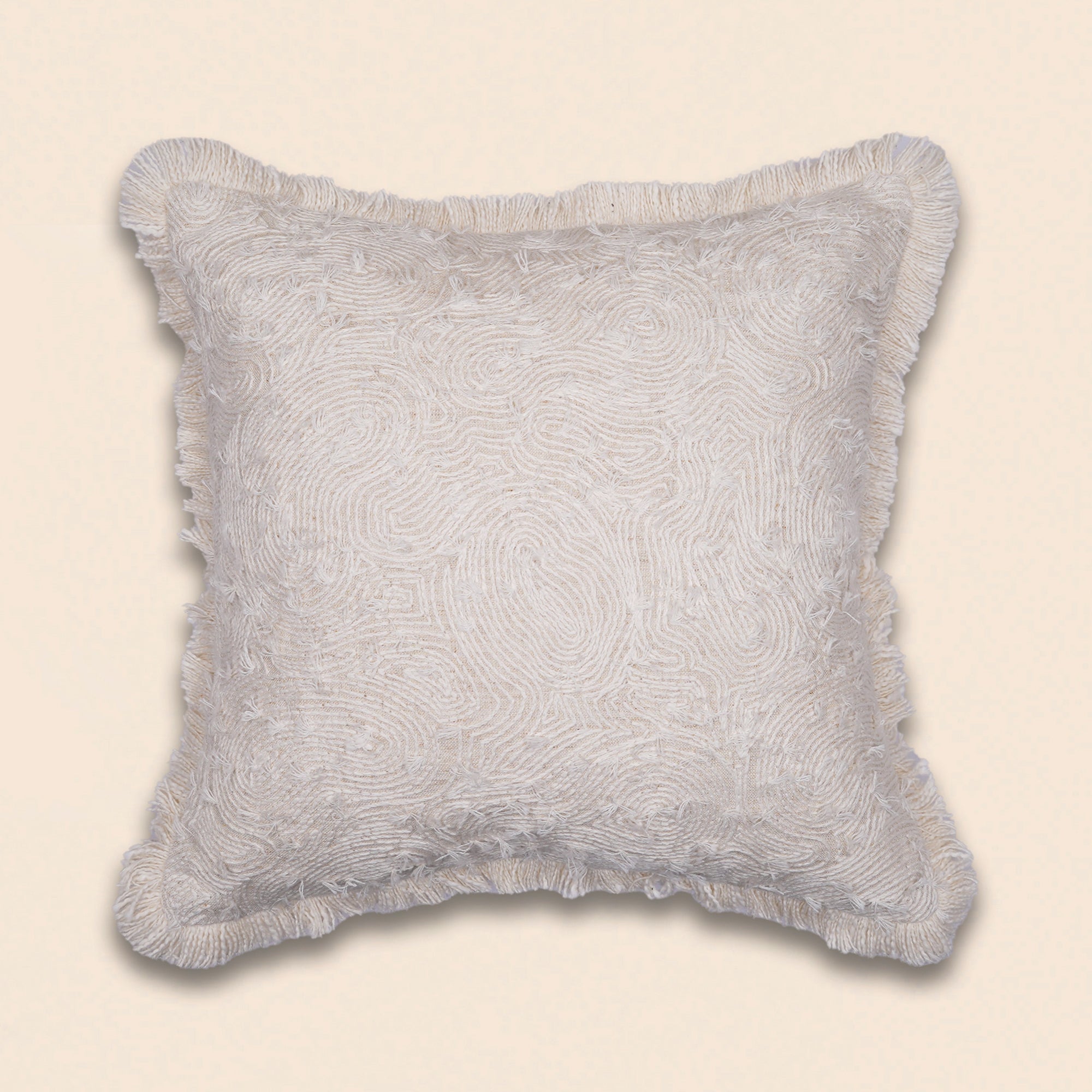 IVORY WHORL CUSHION COVER