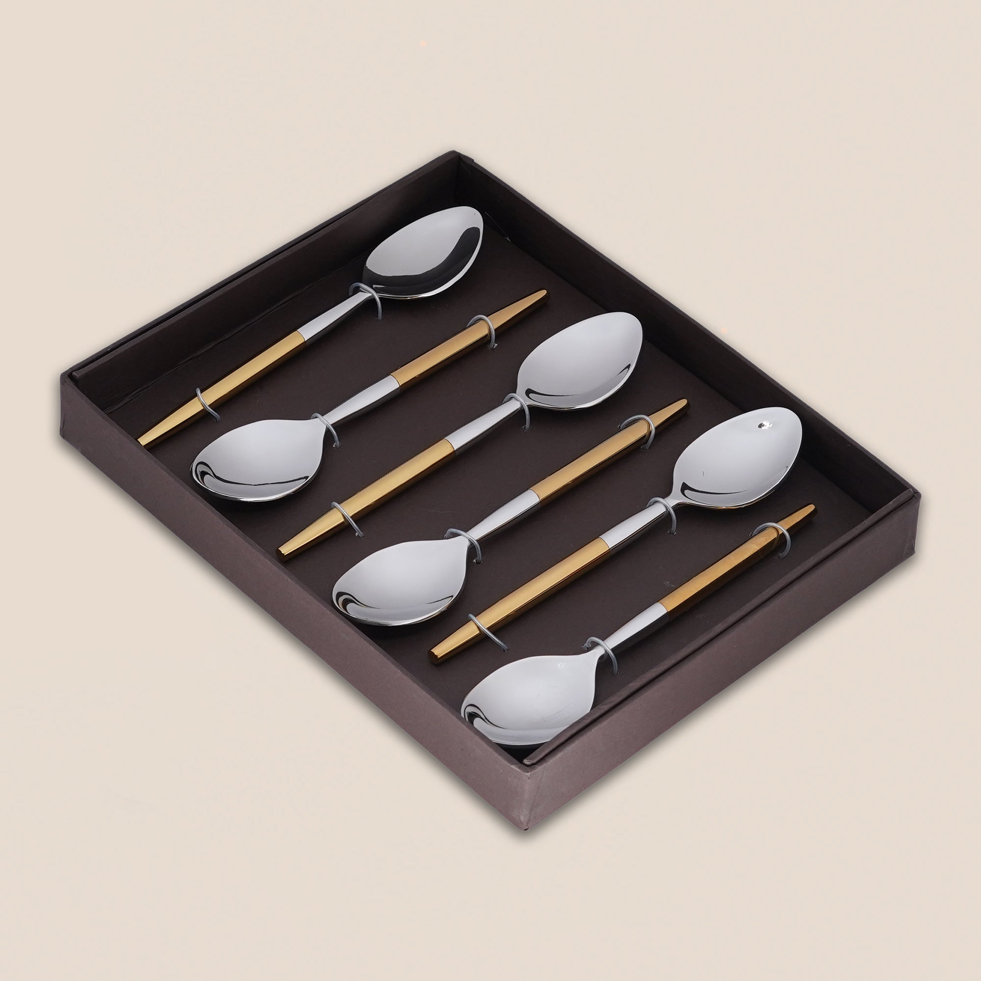 Luxe Duo-Tone Dinner Spoon Set - 6 Pieces