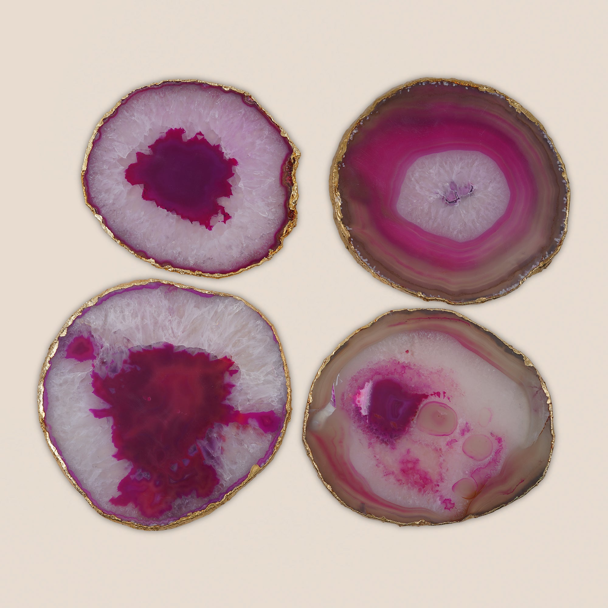 Pink Agate Coaster (Set of 2)