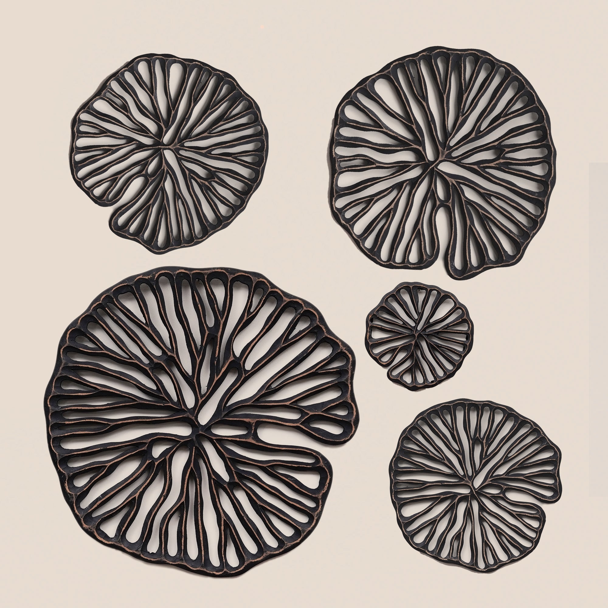 Lotus Pad Wooden Wall Art - Large