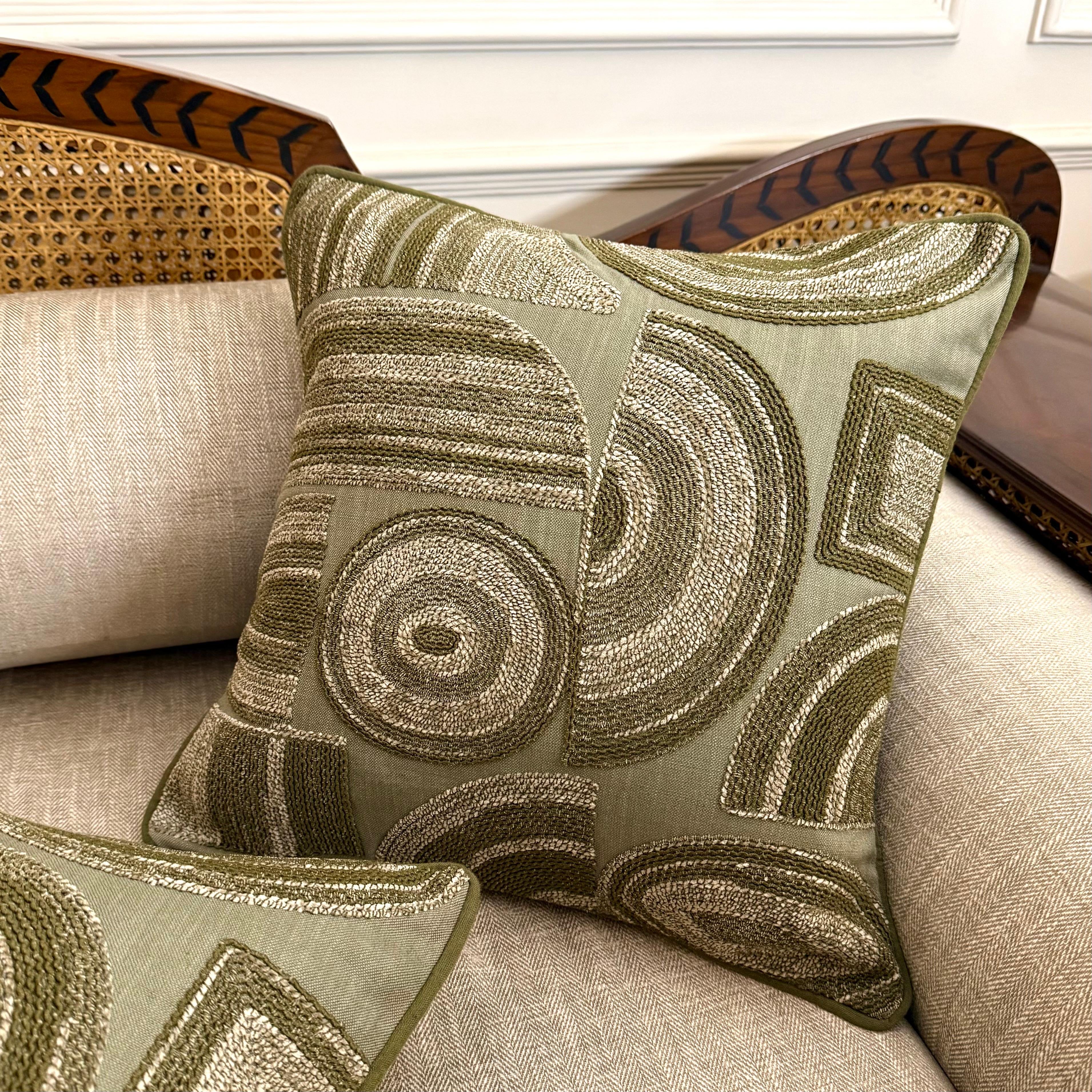 Sculpted Sage Cushion Cover