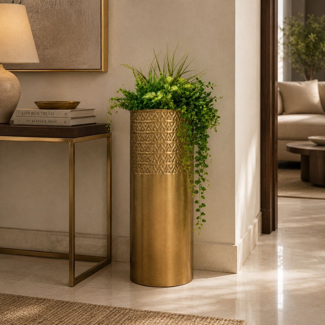 Gilded Coumn Planter Small