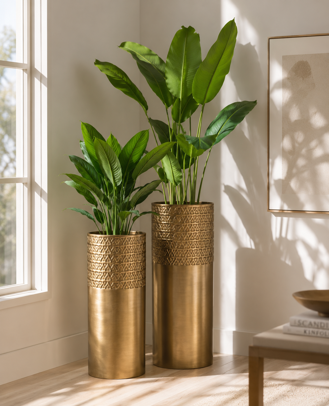 Gilded Coumn Planter Large