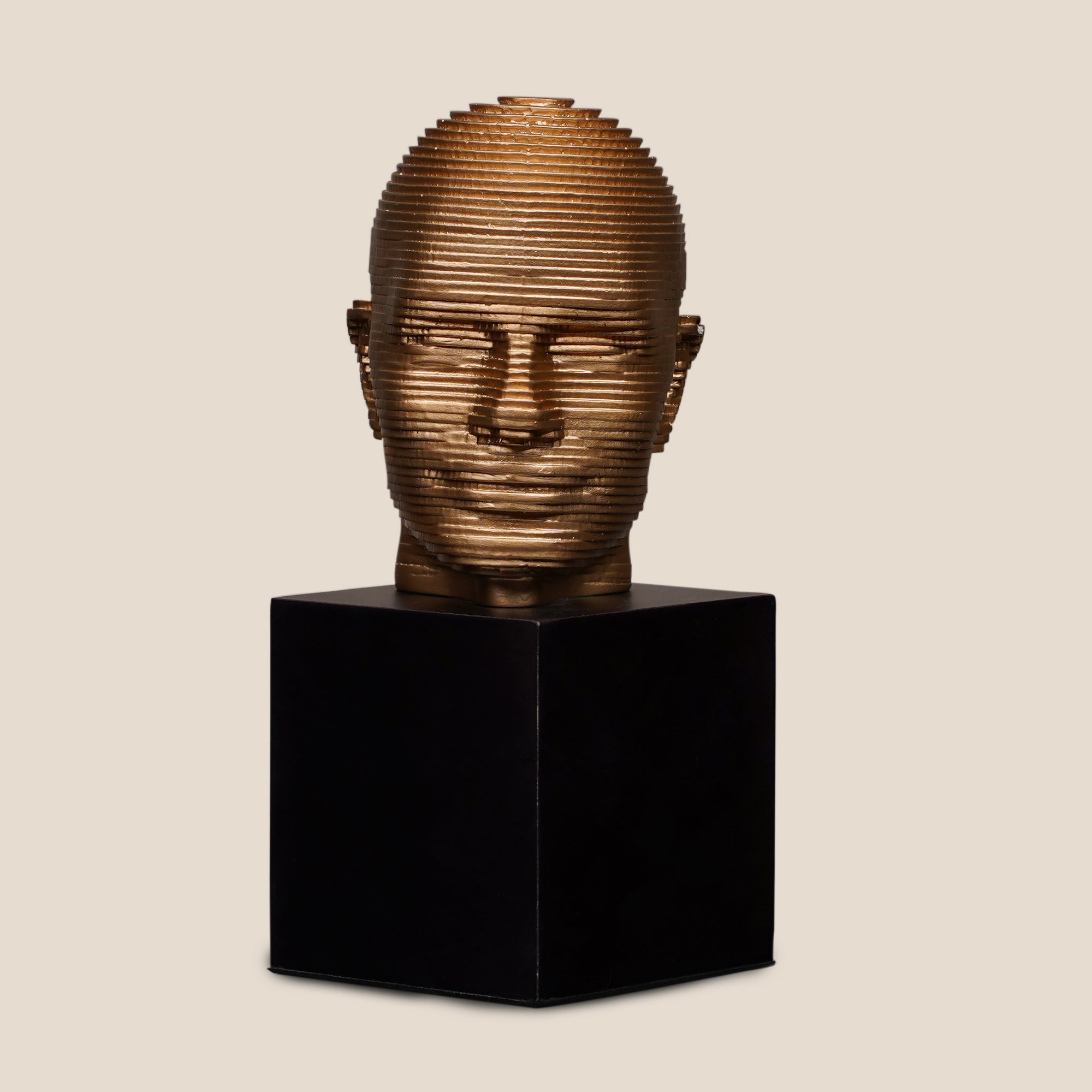 Vibrant Visage Pop Sculpture - Gold