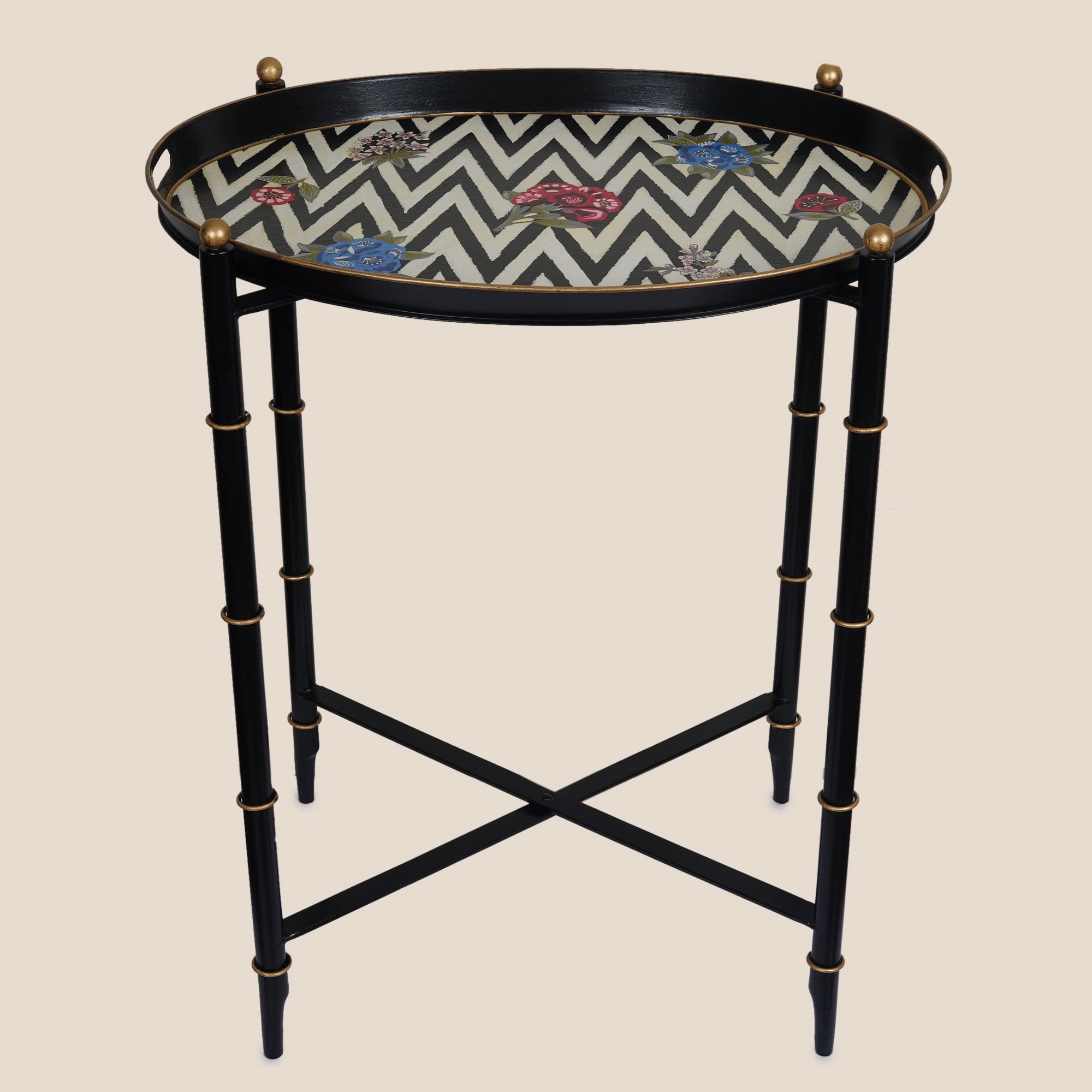 Chevron Bloom Butler Table - Large