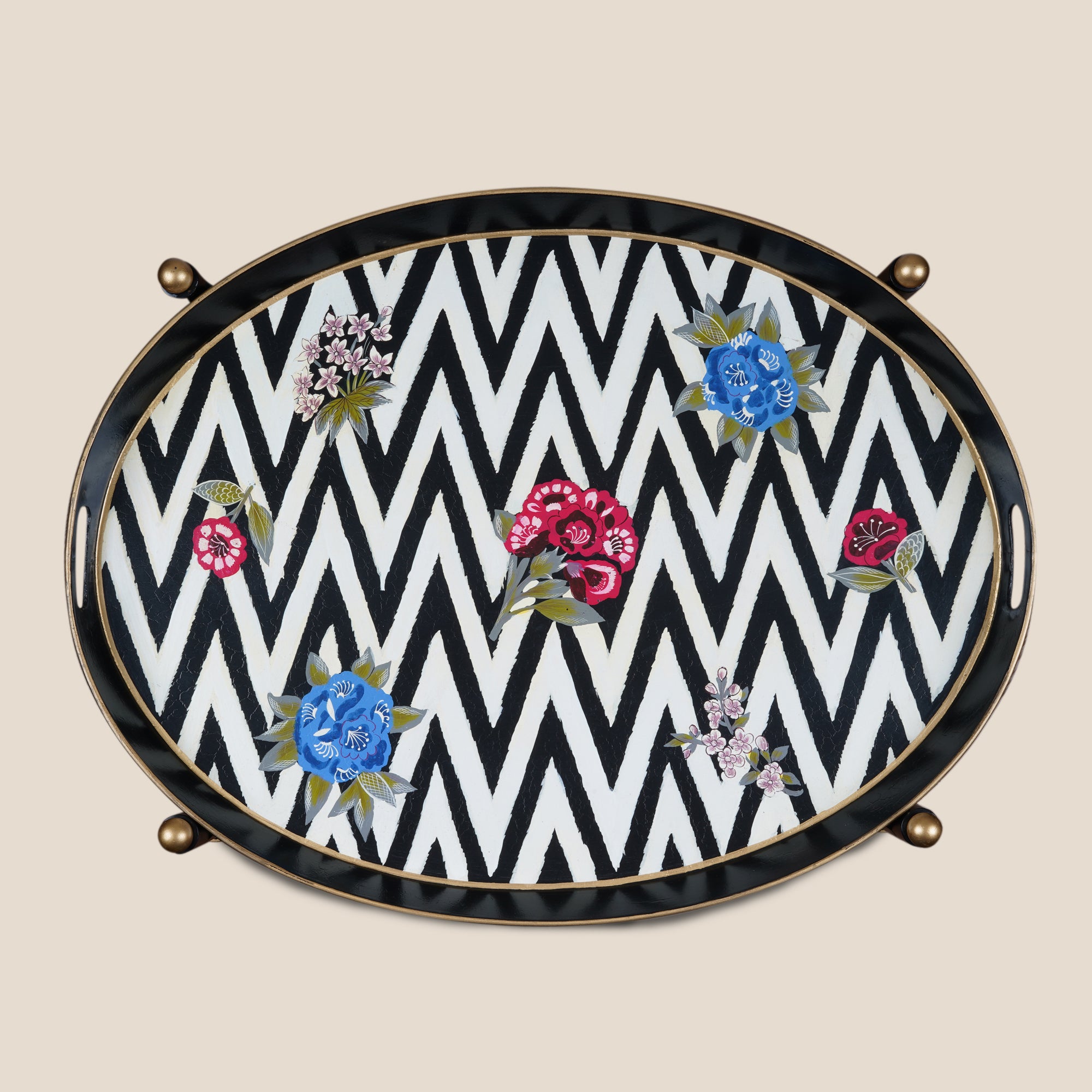 Chevron Bloom Butler Table - Large