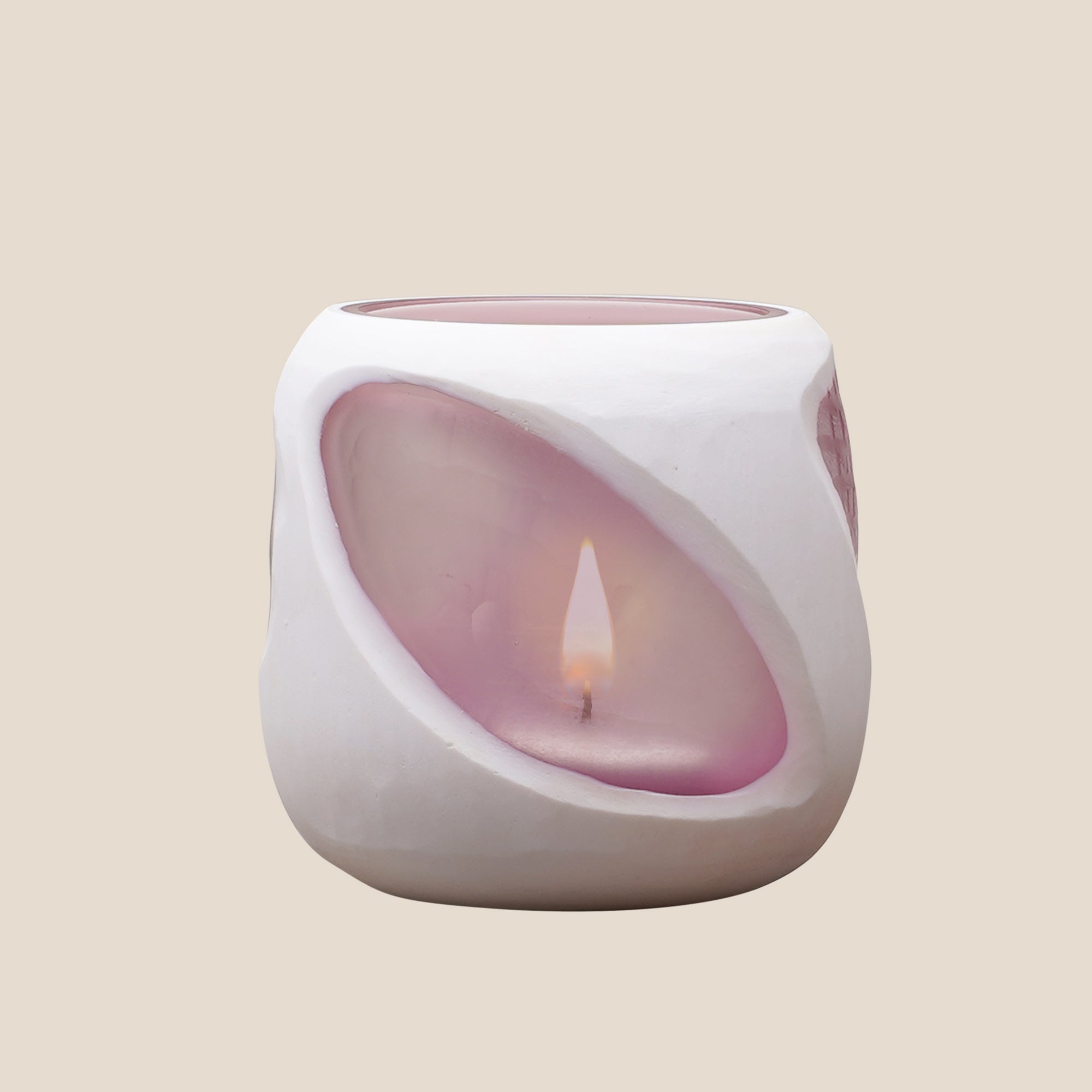 Blush Frost Hand-Cut Glass Votive (Set of 2)