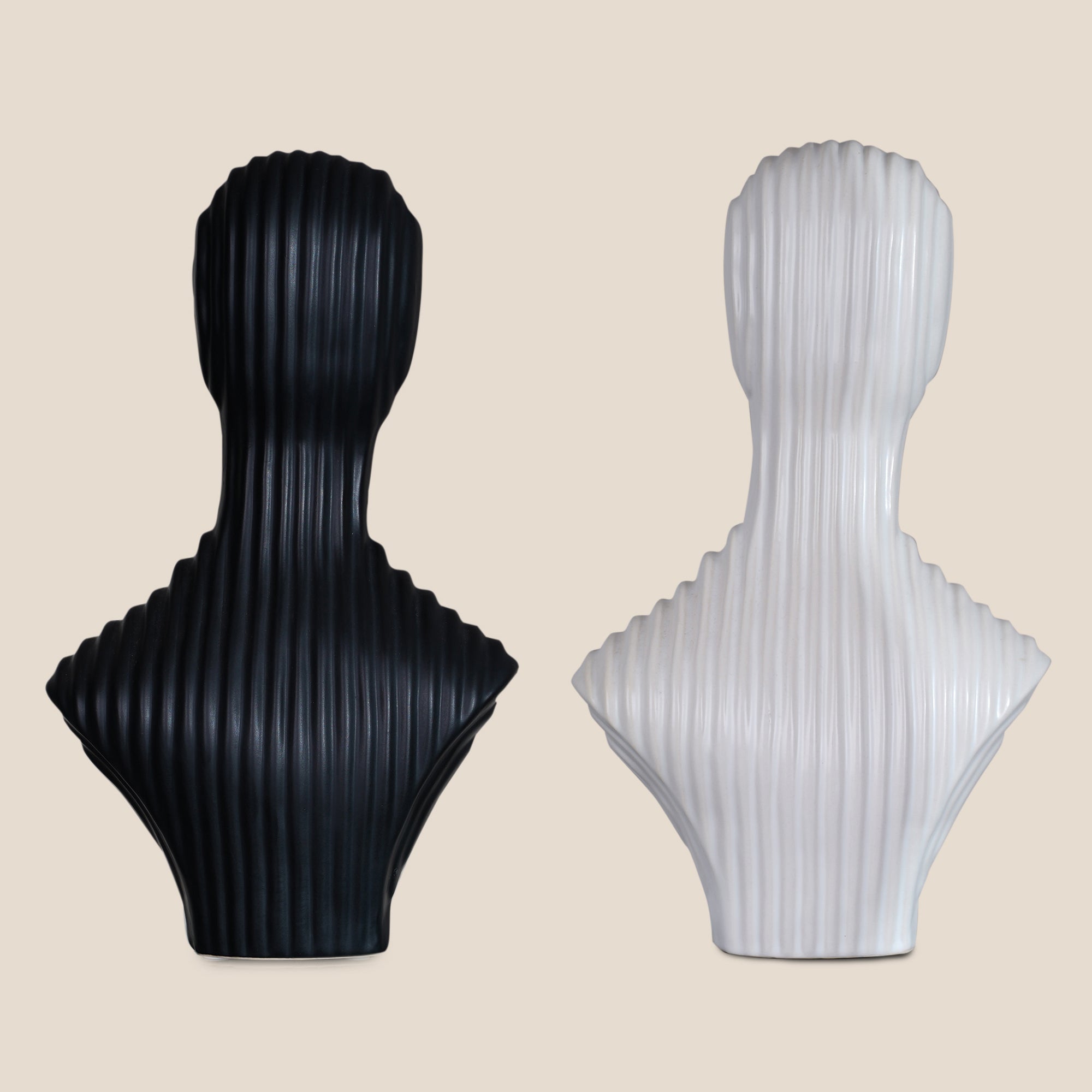 Textured Bust Sculpture - Black