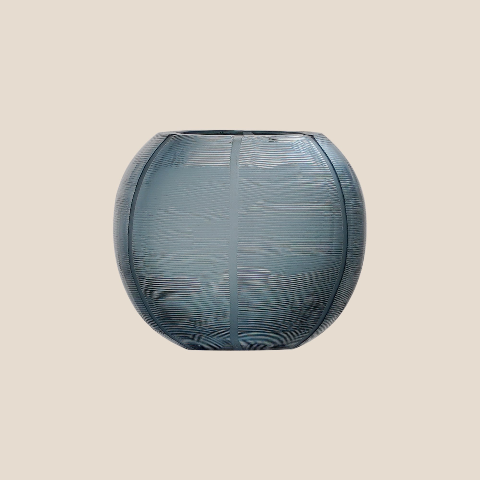 Midnight Glow Ribbed Glass Votive