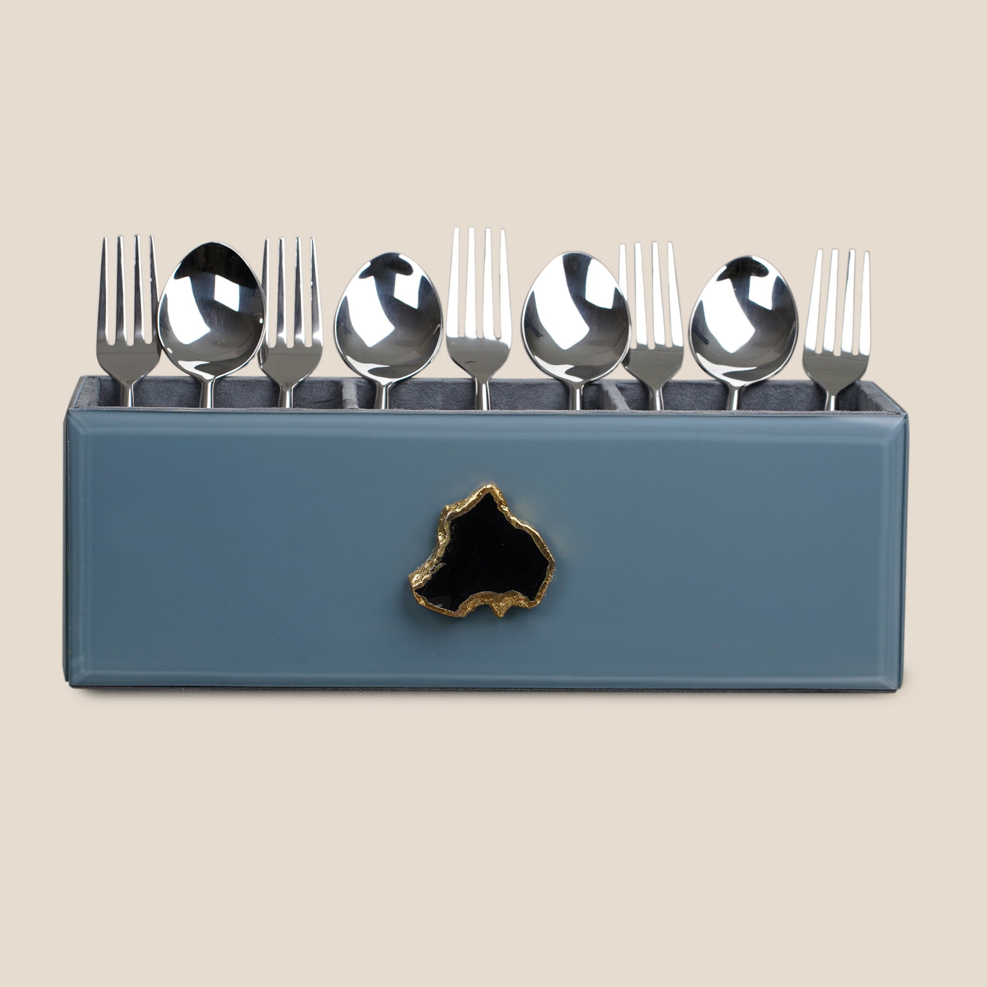 Agate Elegance Cutlery Organizer - Grey
