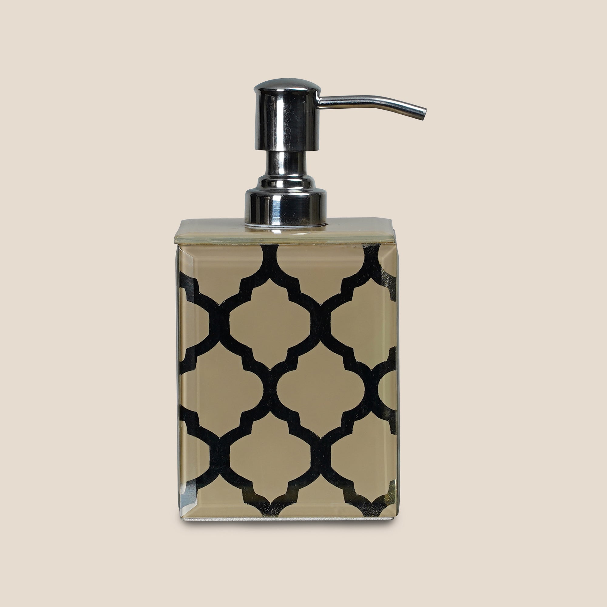 Moroccan Jaali Glass Soap Dispenser - Beige