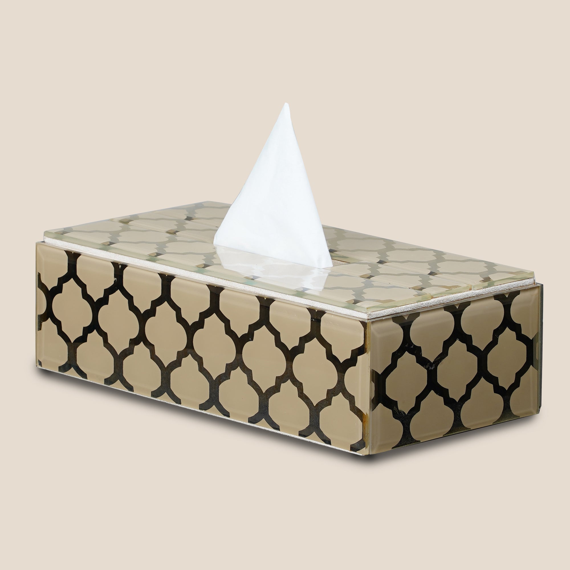Moroccan Jaali Tissue Box - Beige