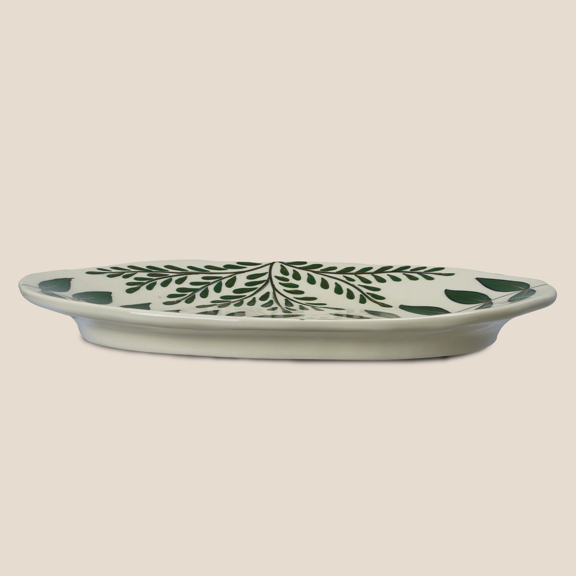 The Forest Collection 24K Gold-Plated Ceramic Platter