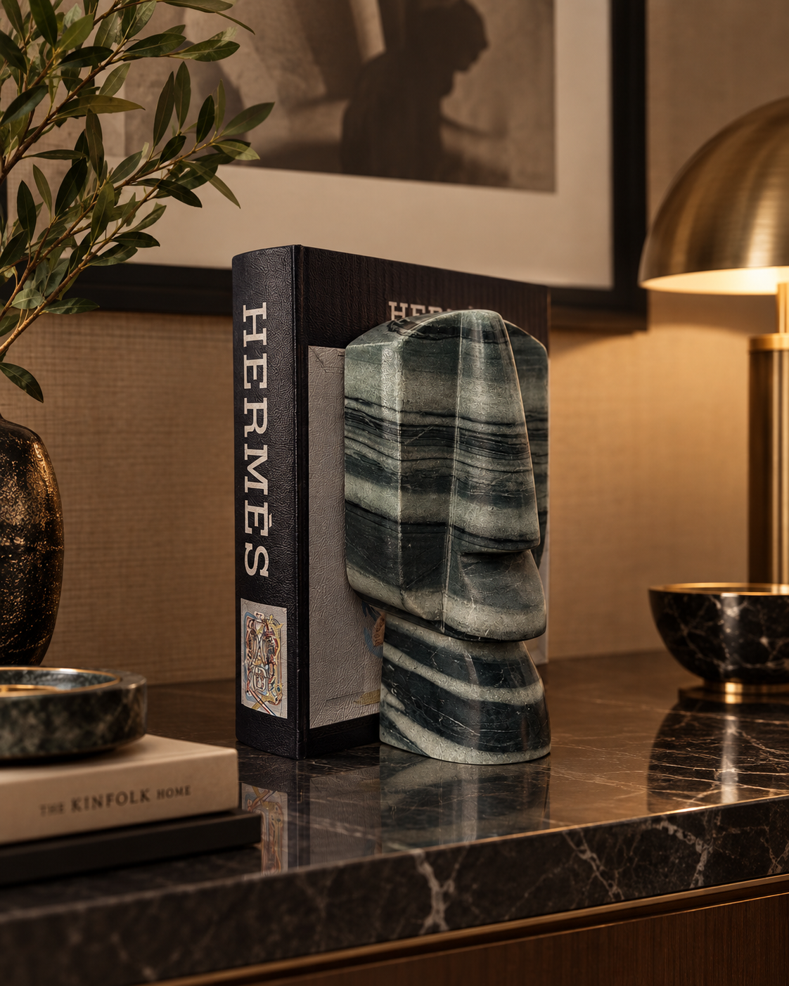 The Monolith Marble Bookends