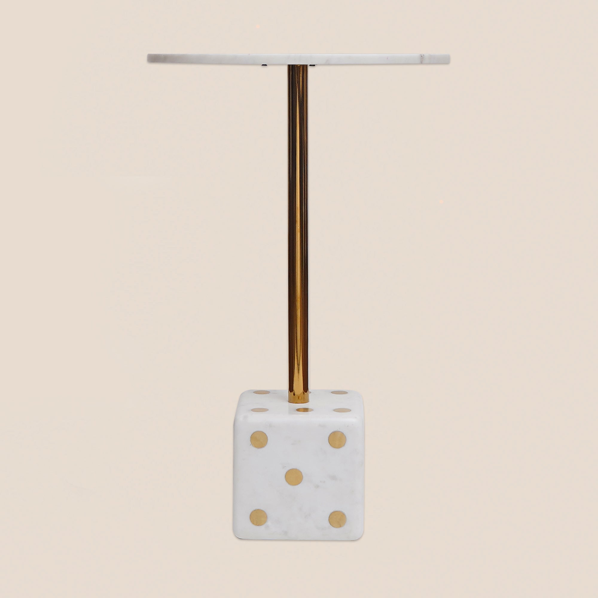 Dice Marble Accent Table