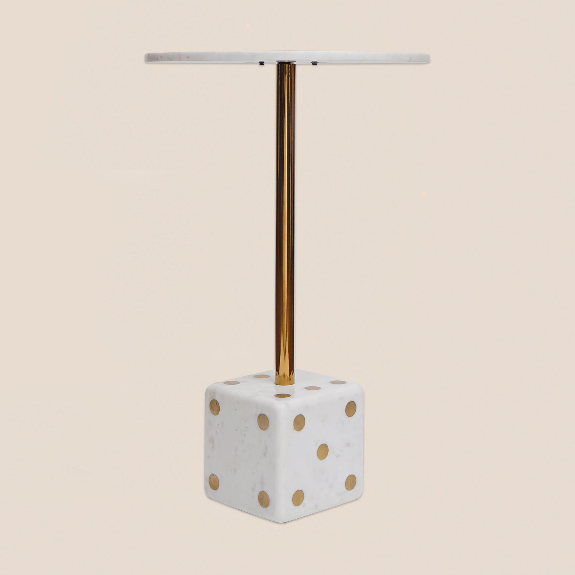 Dice Marble Accent Table