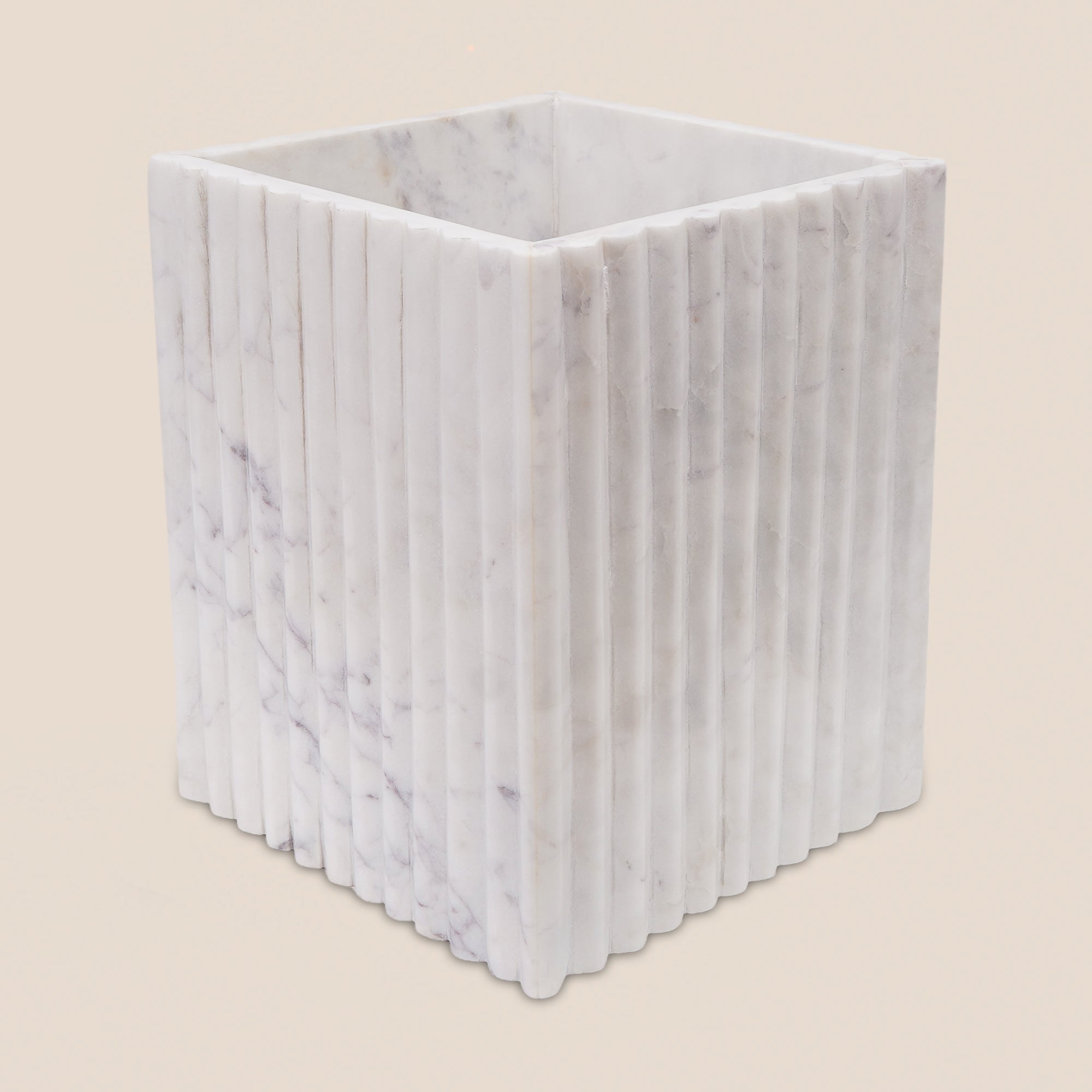 Fluted Marble Waste Bin (Only for Delhi NCR)
