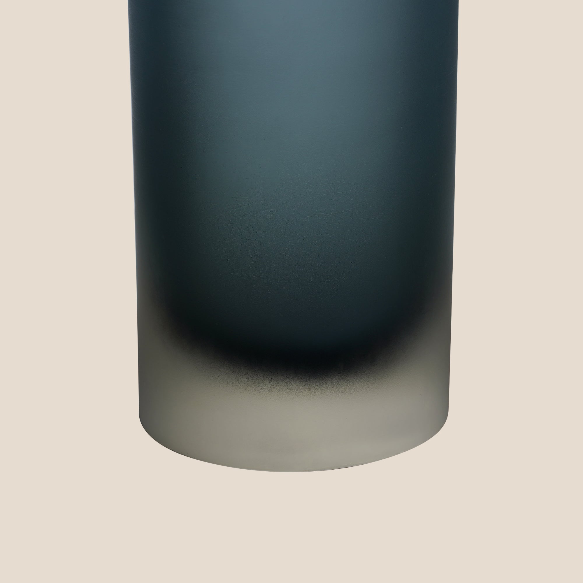 Frosted Blue Glass Cylinder Vase - Large