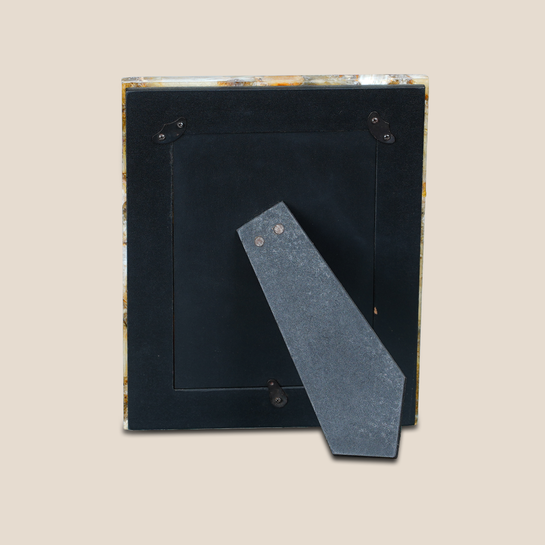 Golden Agate Stone Photo Frame