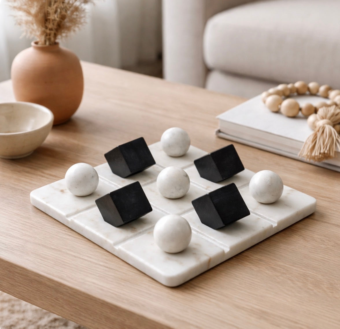 Luxury Marble Tic-Tac-Toe Set