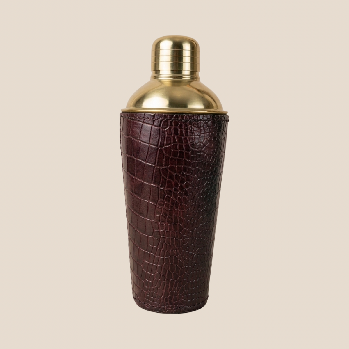 Croco Leather Cocktail Shaker - Maroon