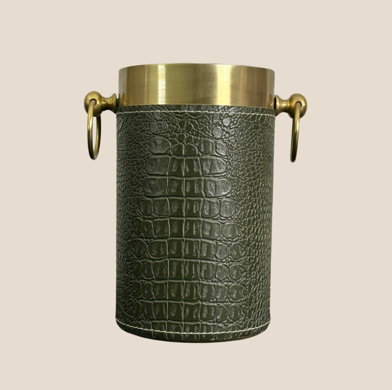 Croco Leather Wine Chiller _ Deep Green