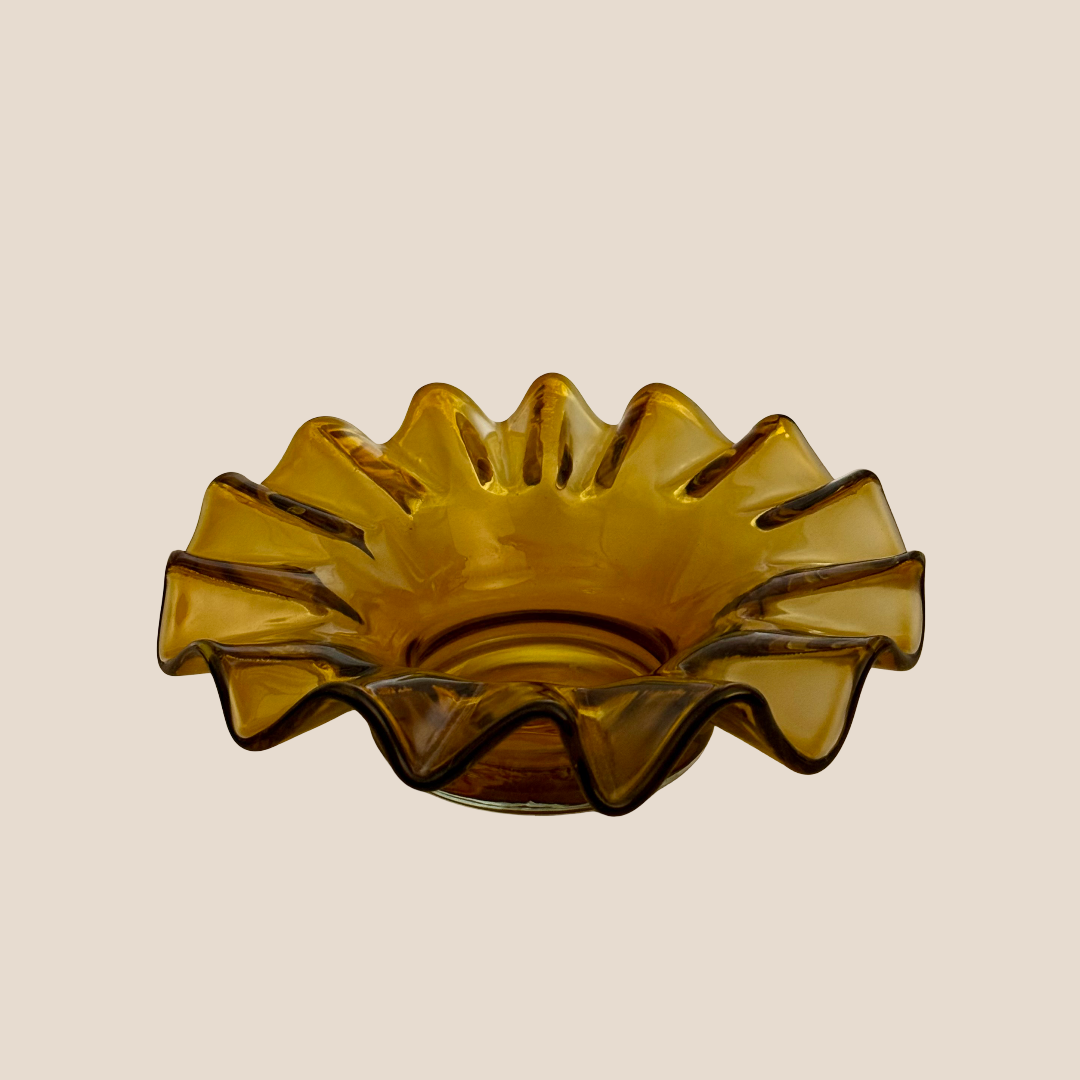 Ruffle Bloom Votive – Amber
