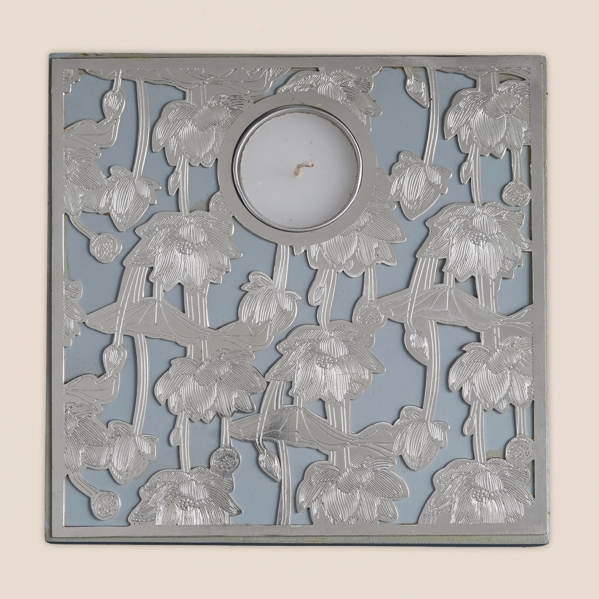 Lotus Bloom Tealight Holder - Grey