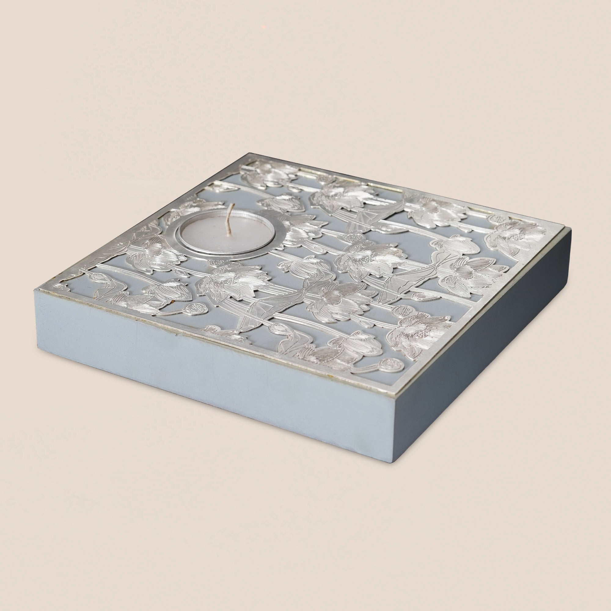 Lotus Bloom Tealight Holder - Grey