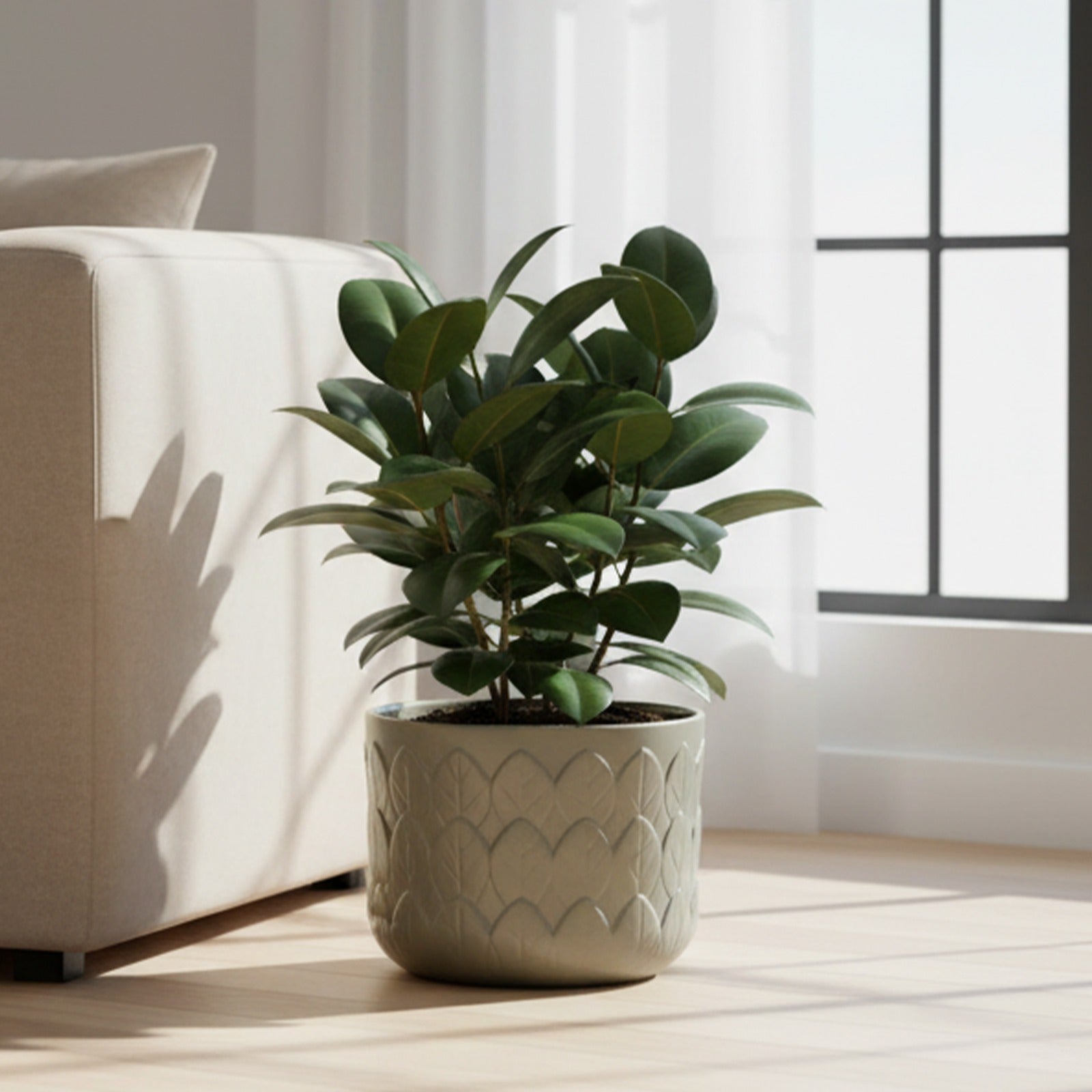 The Grey Leaf Emboss Planter